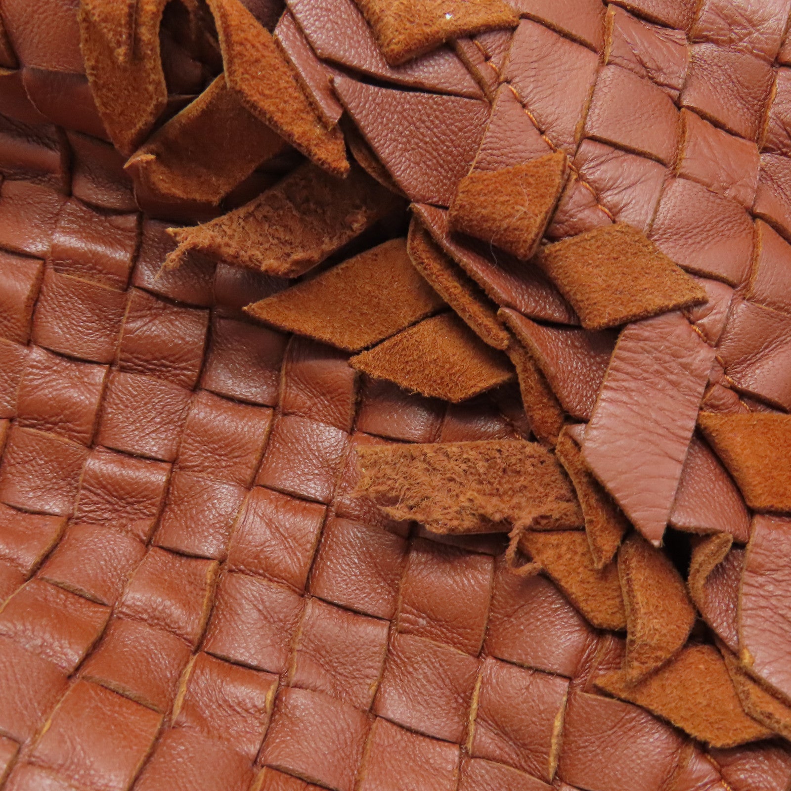 BOTTEGA VENETA Textured Leather Shoulder Bag Gold Buckle Brown