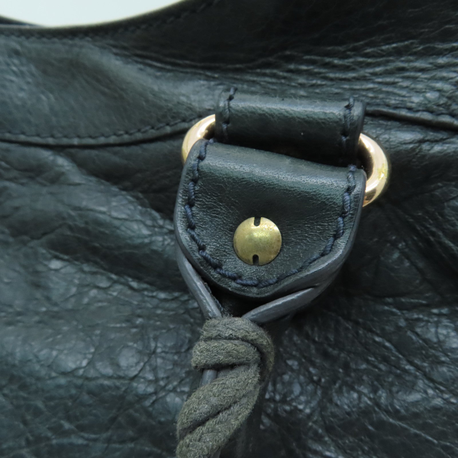 BALENCIAGA 牛皮皮革2 Way Shoulder金扣手挽肩背两用袋灰色