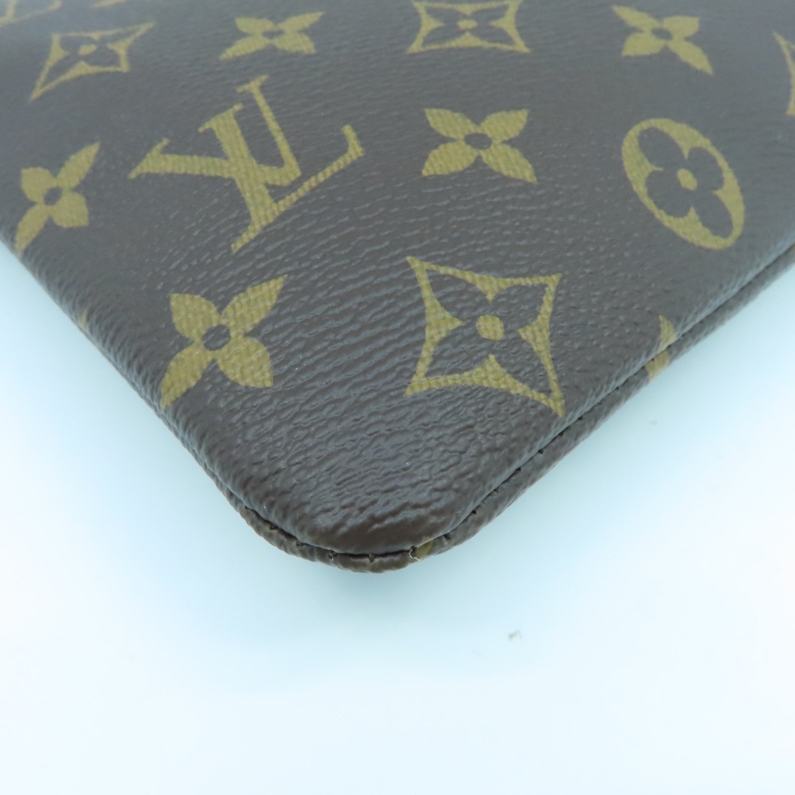 LOUIS VUITTON 【激減優惠】Monogram Daily Pouch金扣手拿包啡色/粉紅色
