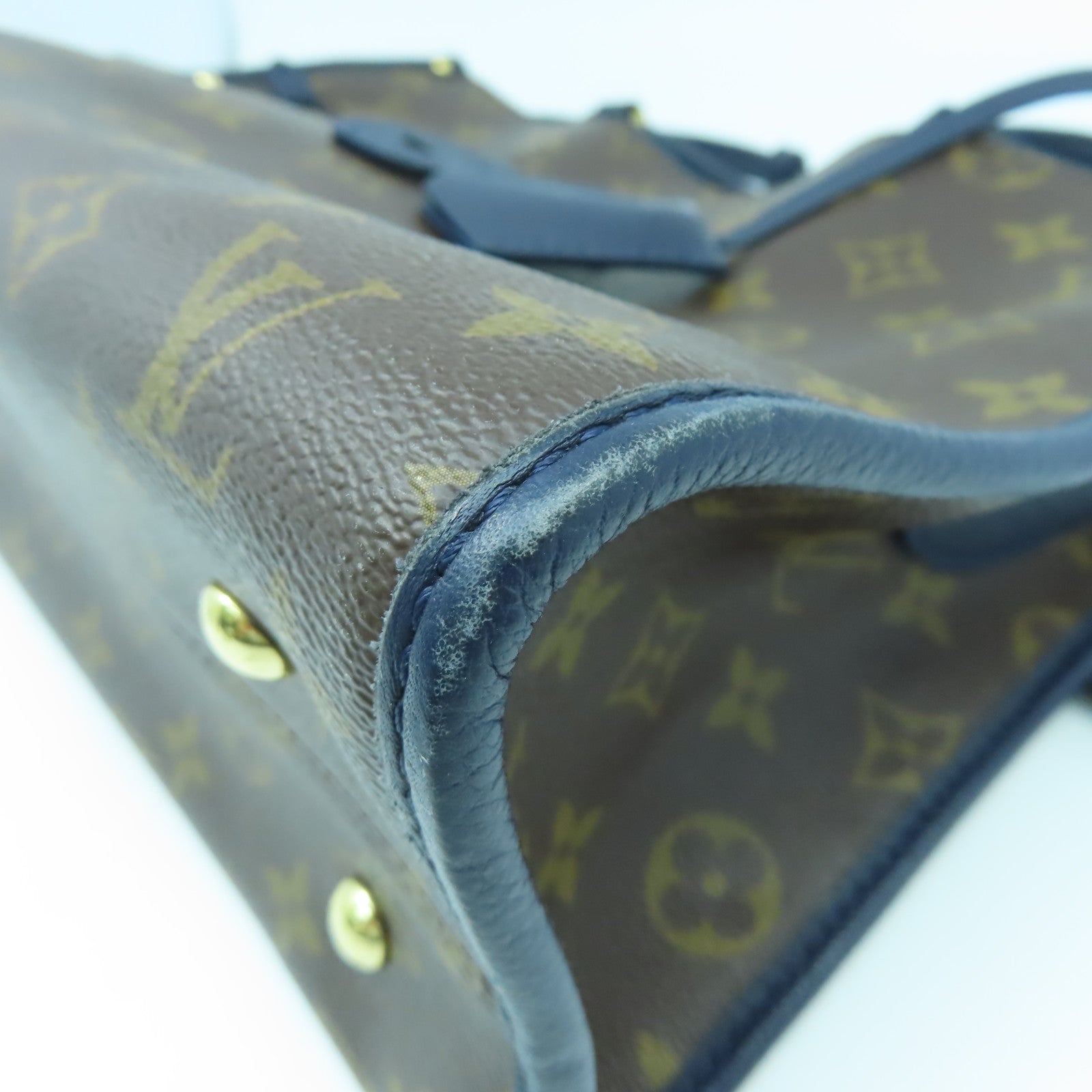 LOUIS VUITTON Monogram Popincourt MM金扣手挽肩背兩用袋啡色/藍色