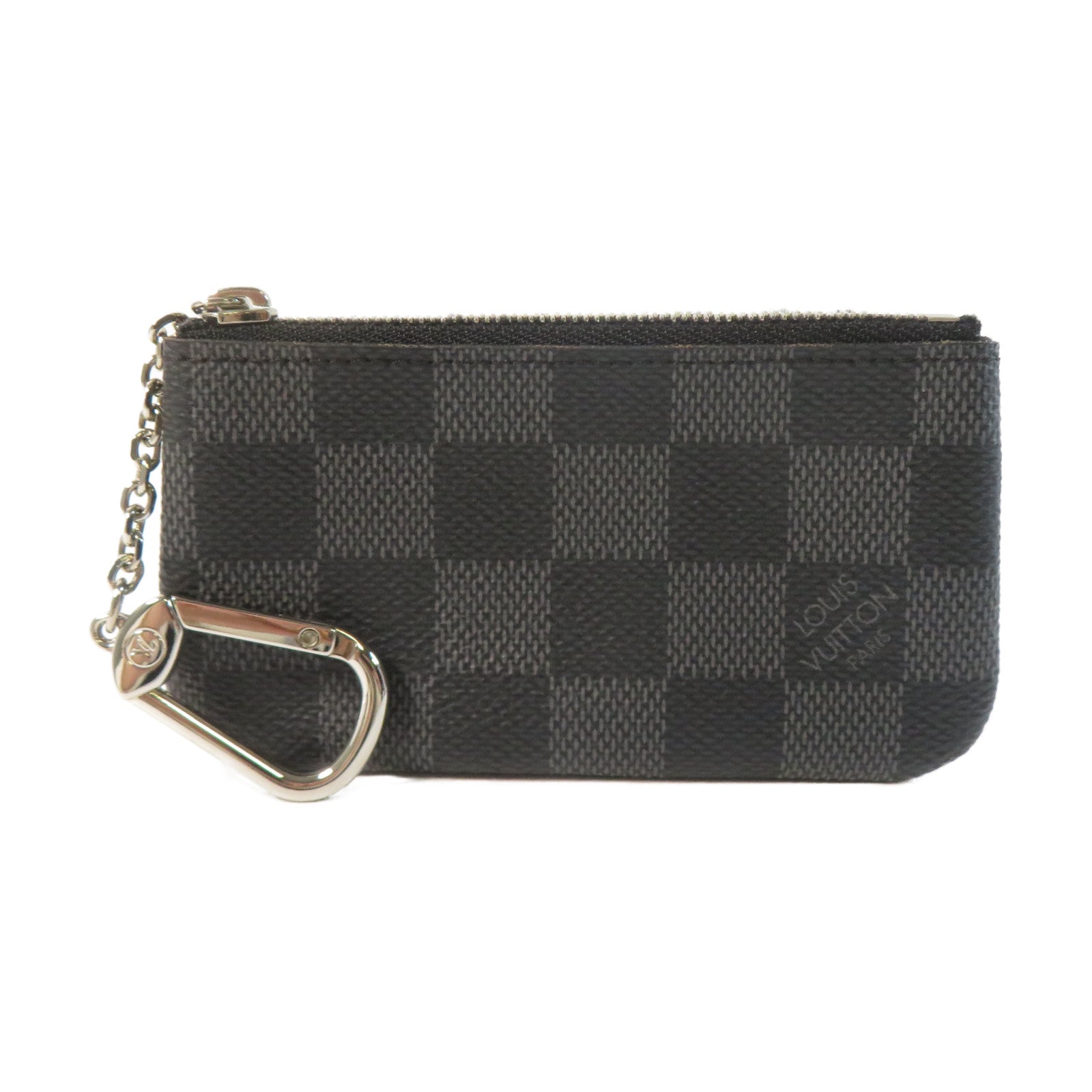 LOUIS VUITTON Damier Graphite Key Pouch銀扣鎖匙包黑色