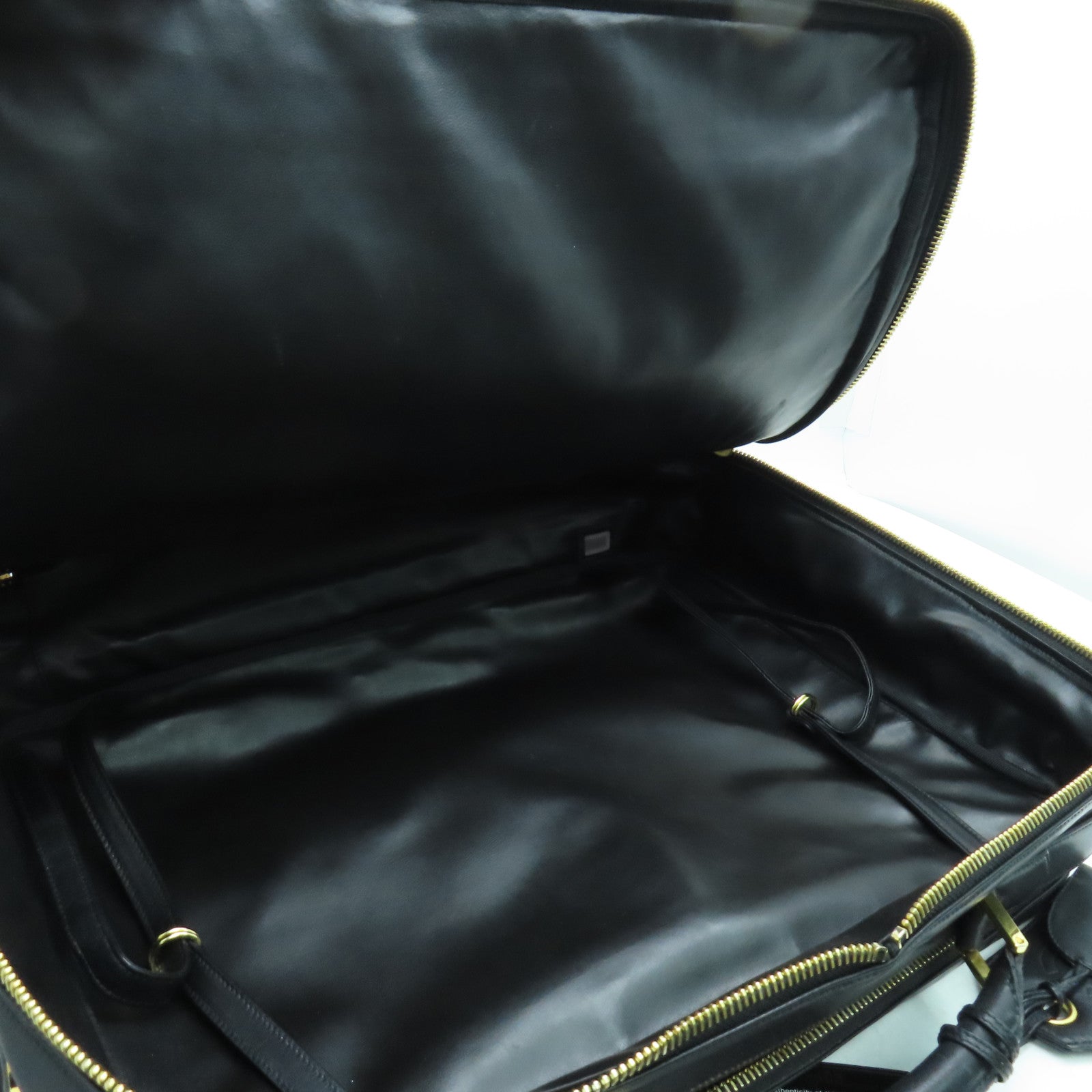 CHANEL 菱格牛皮皮革Travel Bag金扣旅行袋黑色