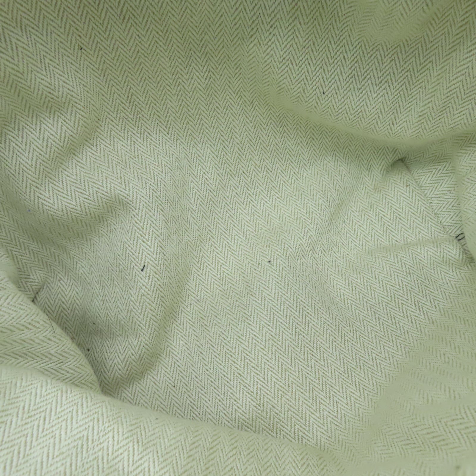 HERMES 帆布Dust Bag銀扣手拿包白色/棕色
