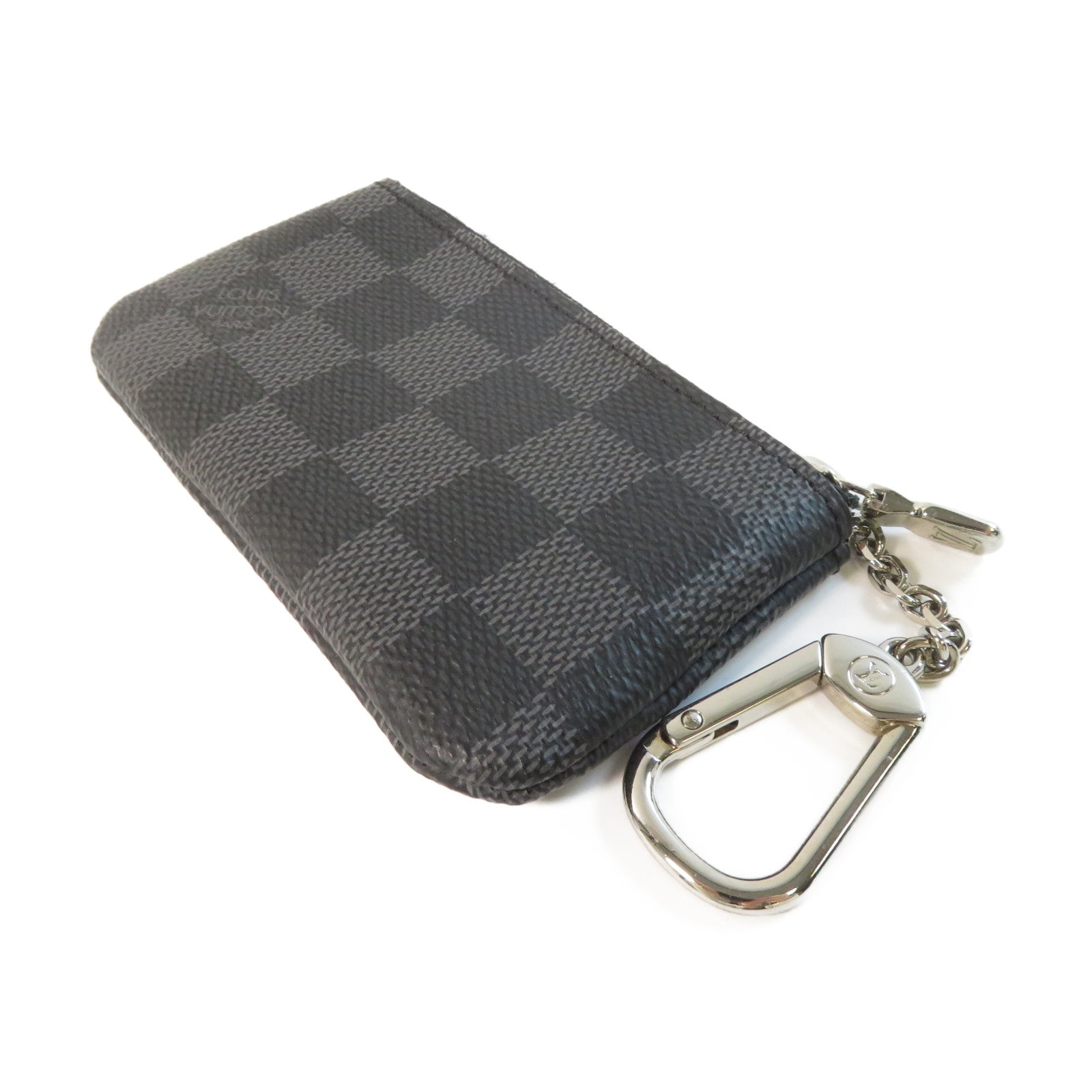 LOUIS VUITTON Damier Graphite Key Pouch銀扣鎖匙包黑色