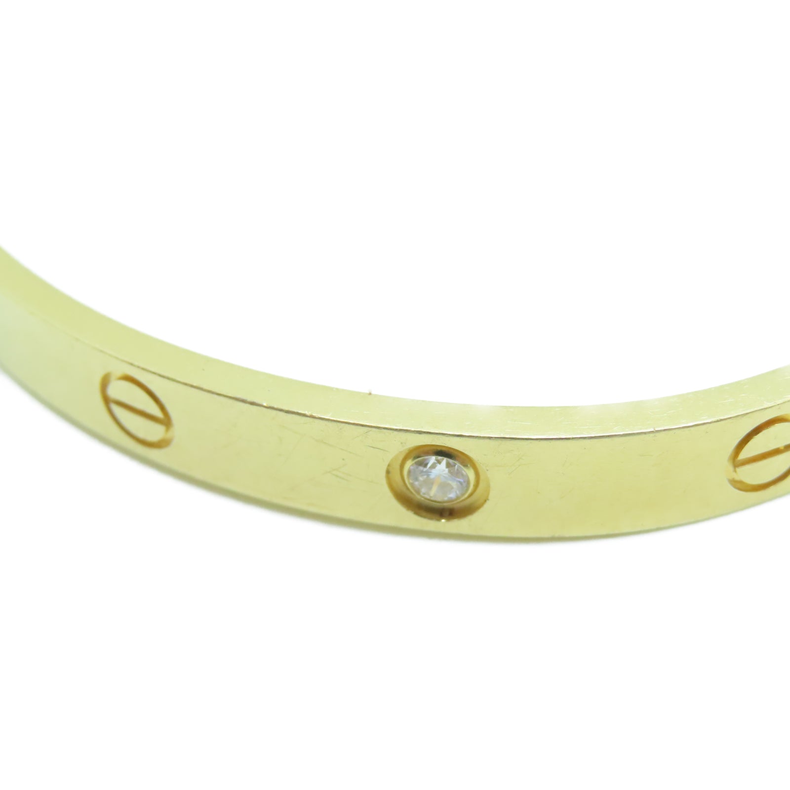 CARTIER 18K黃金Love Bracelet鑽石手環
