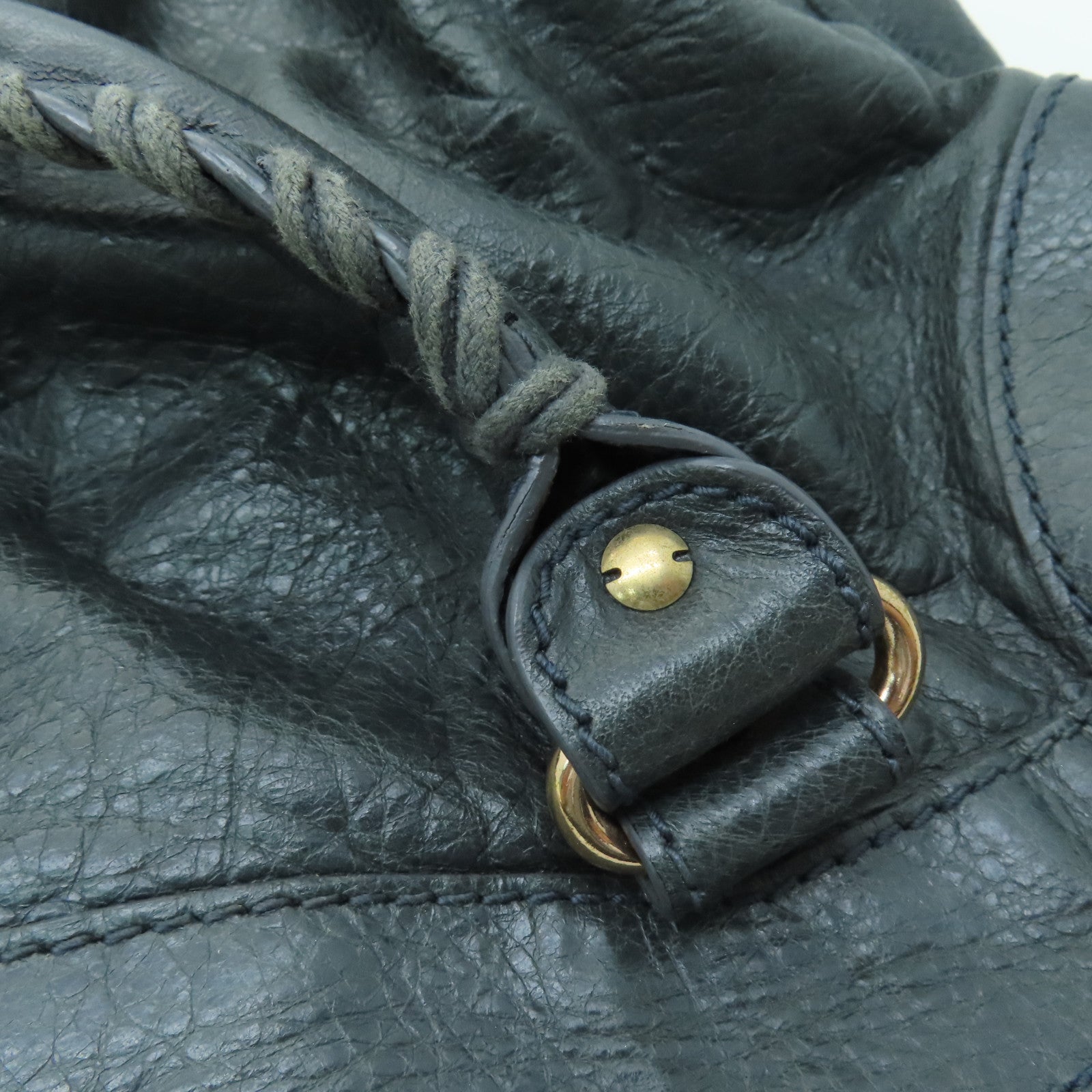 BALENCIAGA 牛皮皮革2 Way Shoulder金扣手挽肩背两用袋灰色