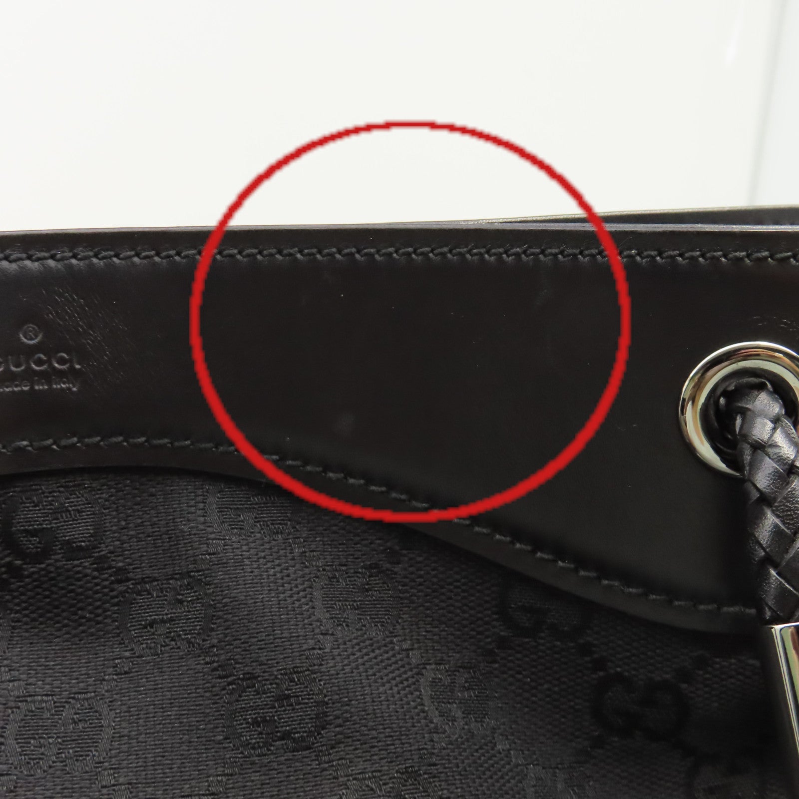 GUCCI GG帆布Shoulder Bag肩背袋黑色