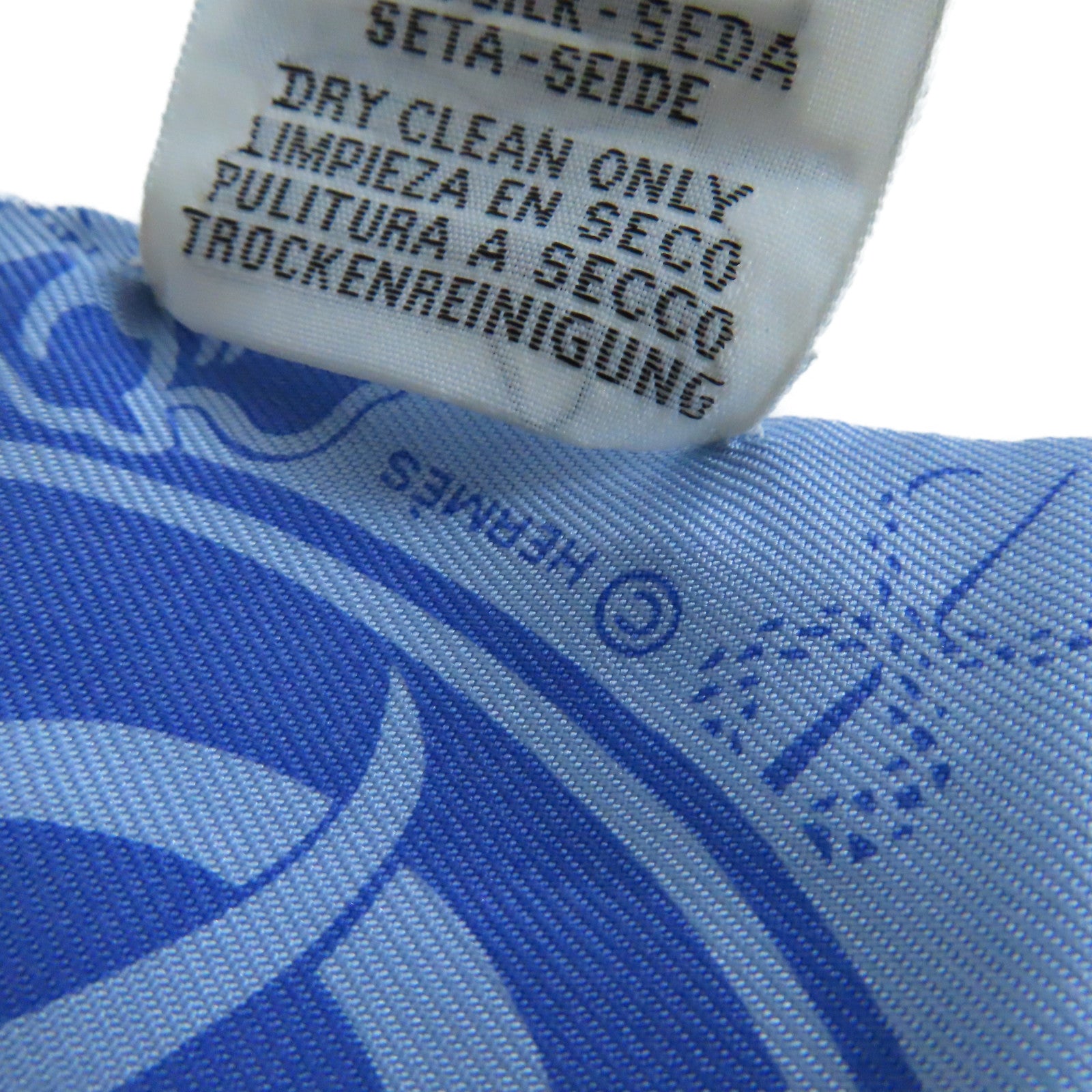 HERMES 絲質Twilly Scarf絲巾藍色