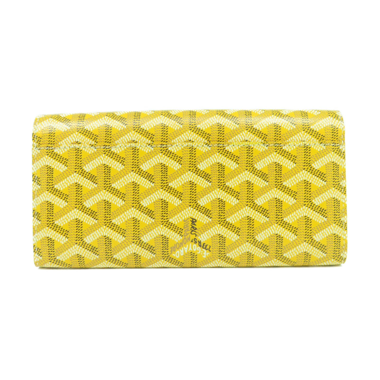 GOYARD 塗層帆布Herrribones Varennes Long Wallet銀扣長錢包黃色