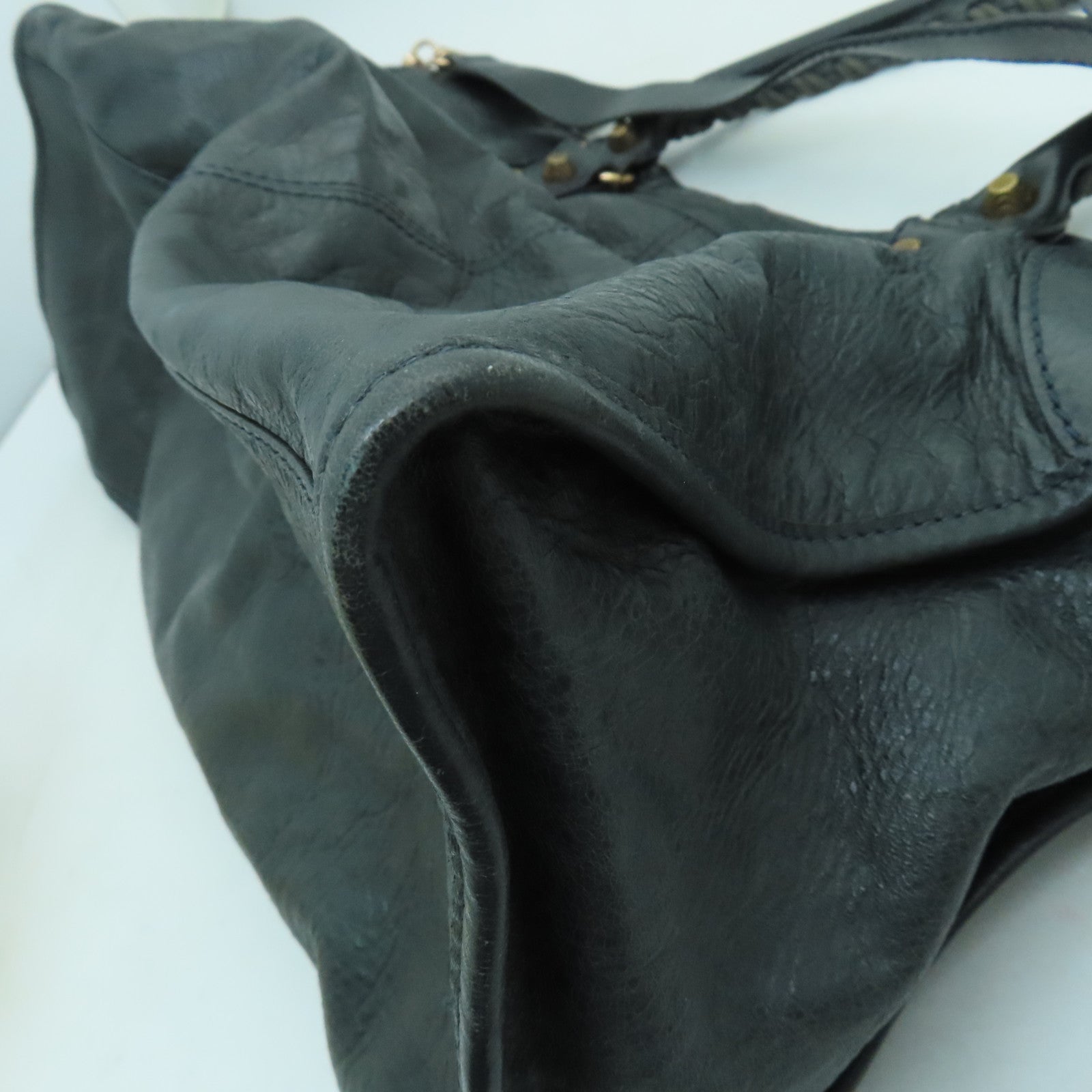 BALENCIAGA 牛皮皮革2 Way Shoulder金扣手挽肩背两用袋灰色