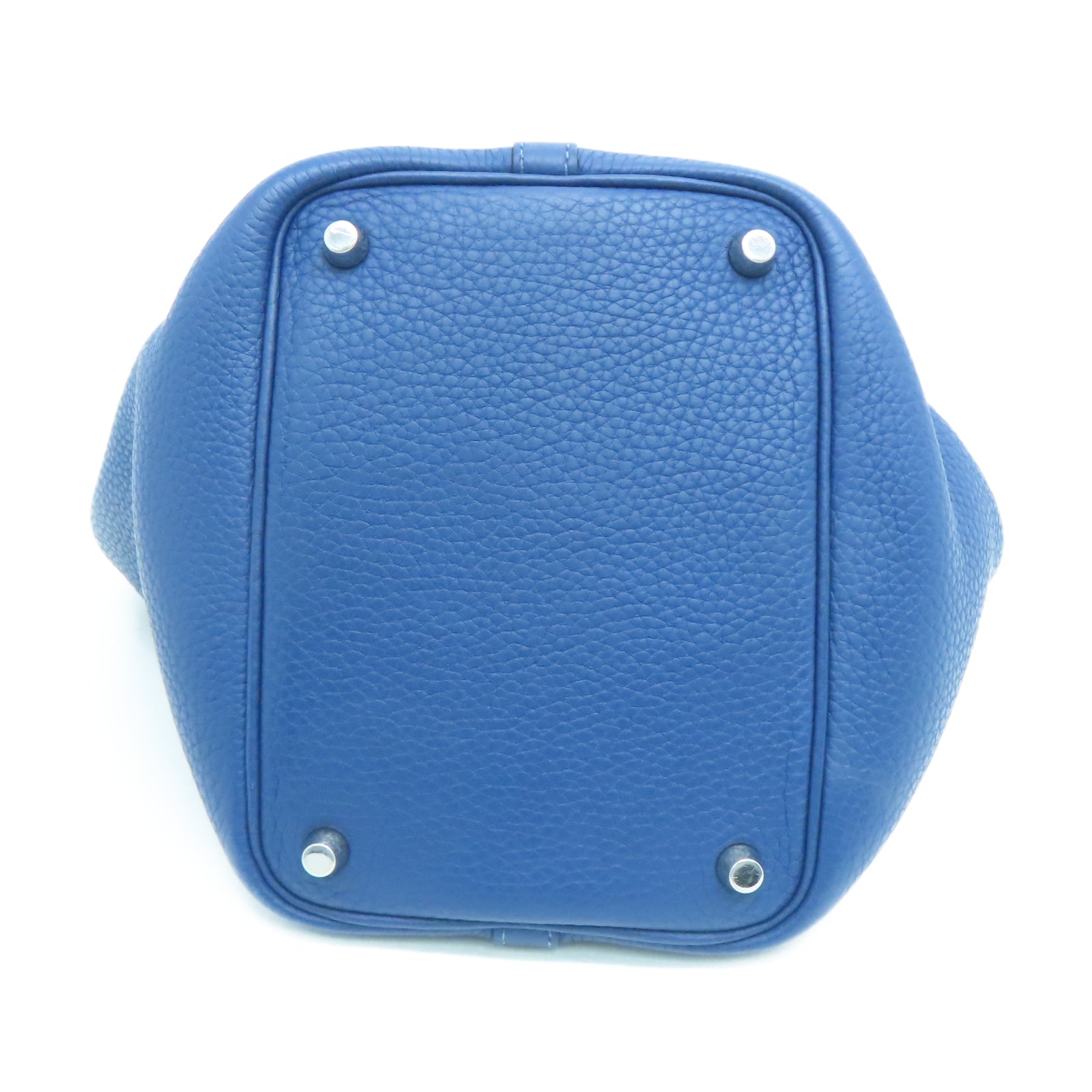 HERMES Taurillon Clemence Leather Picotin PM Silver Button Handle Bag