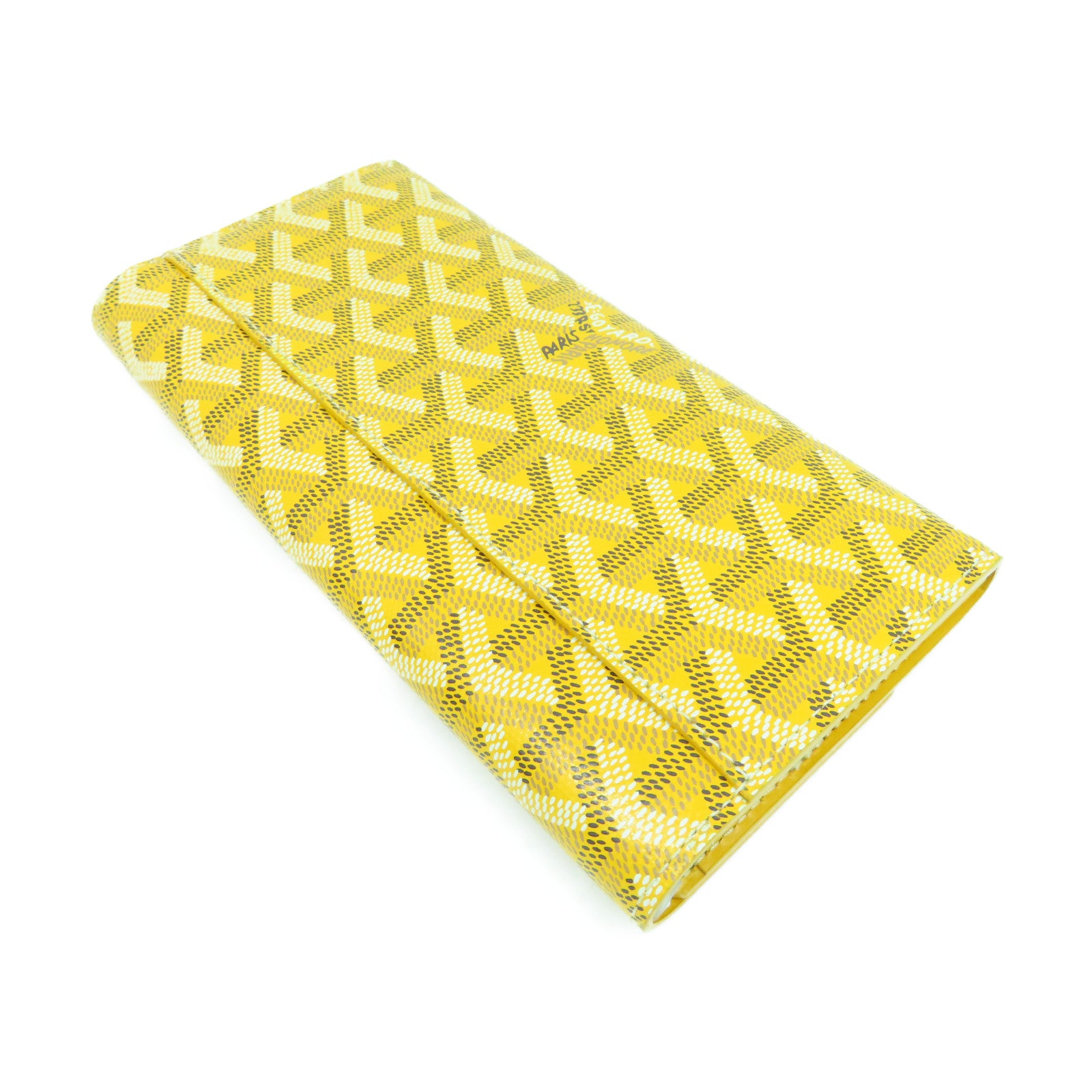 GOYARD 塗層帆布Herrribones Varennes Long Wallet銀扣長錢包黃色