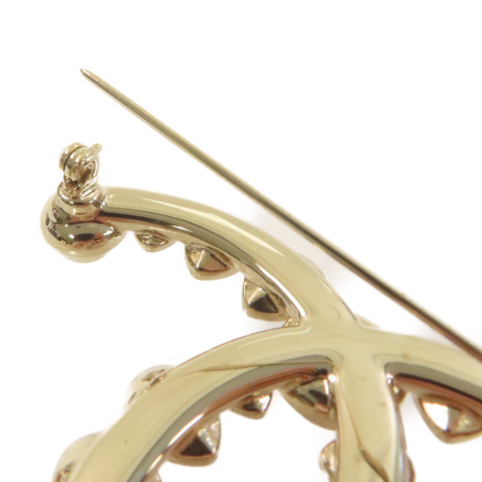 CHANEL 金屬/仿珍珠CC Brooch胸針珍珠色/金色