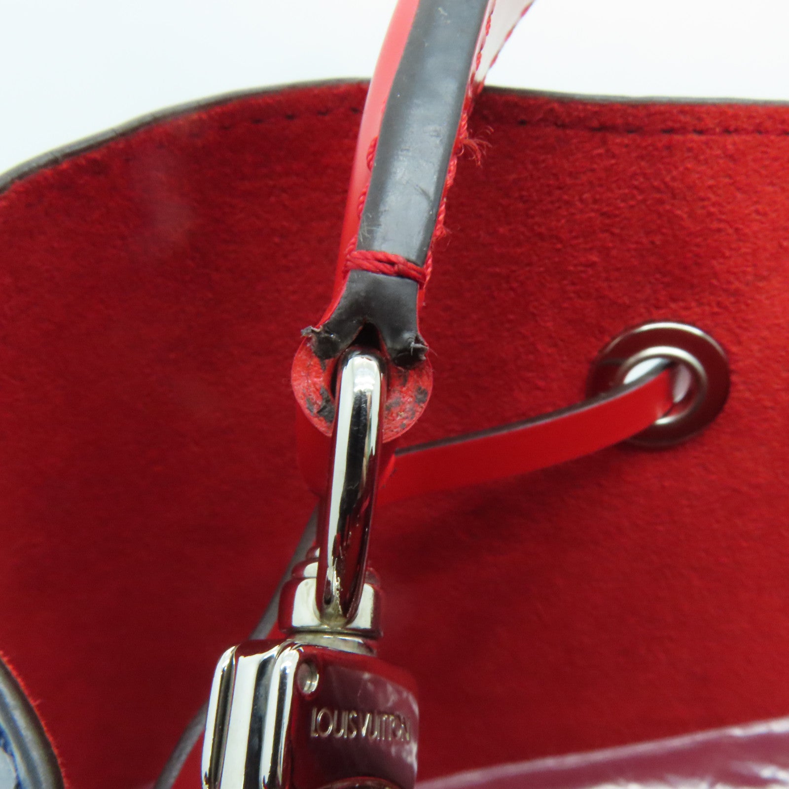 LOUIS VUITTON Epi Neo Noe MM silver buckle handle shoulder bag dual-use blue