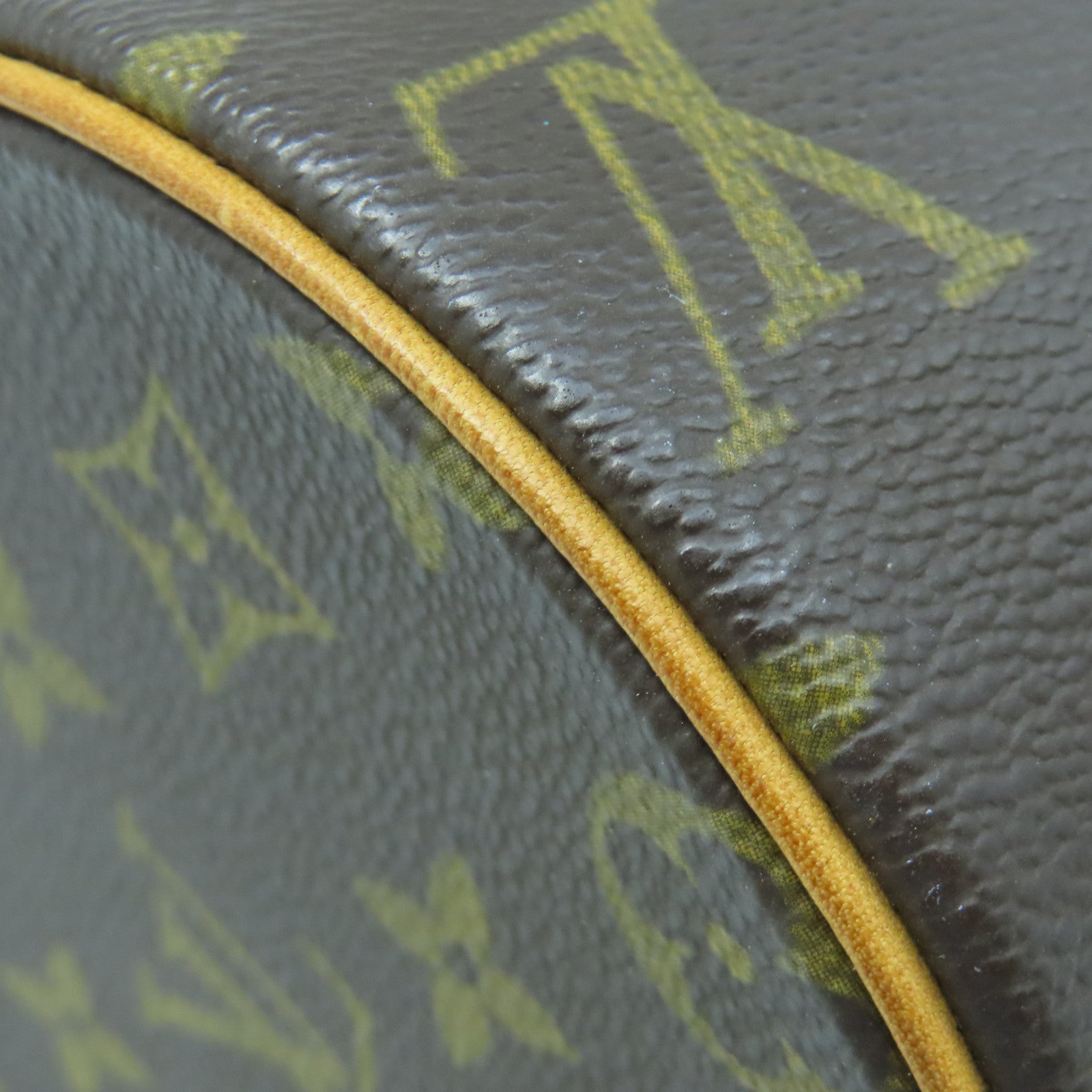 LOUIS VUITTON Monogram Papillon PM gold buckle handle bag brown