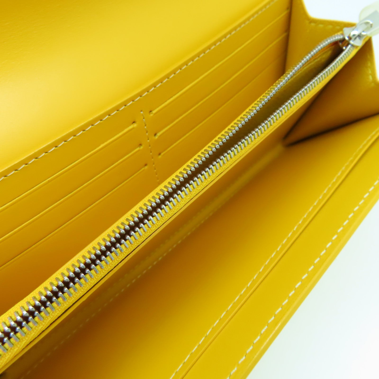 GOYARD 塗層帆布Herrribones Varennes Long Wallet銀扣長錢包黃色