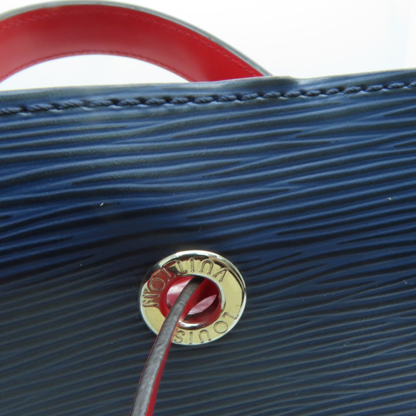 LOUIS VUITTON Epi Neo Noe MM silver buckle handle shoulder bag dual-use blue