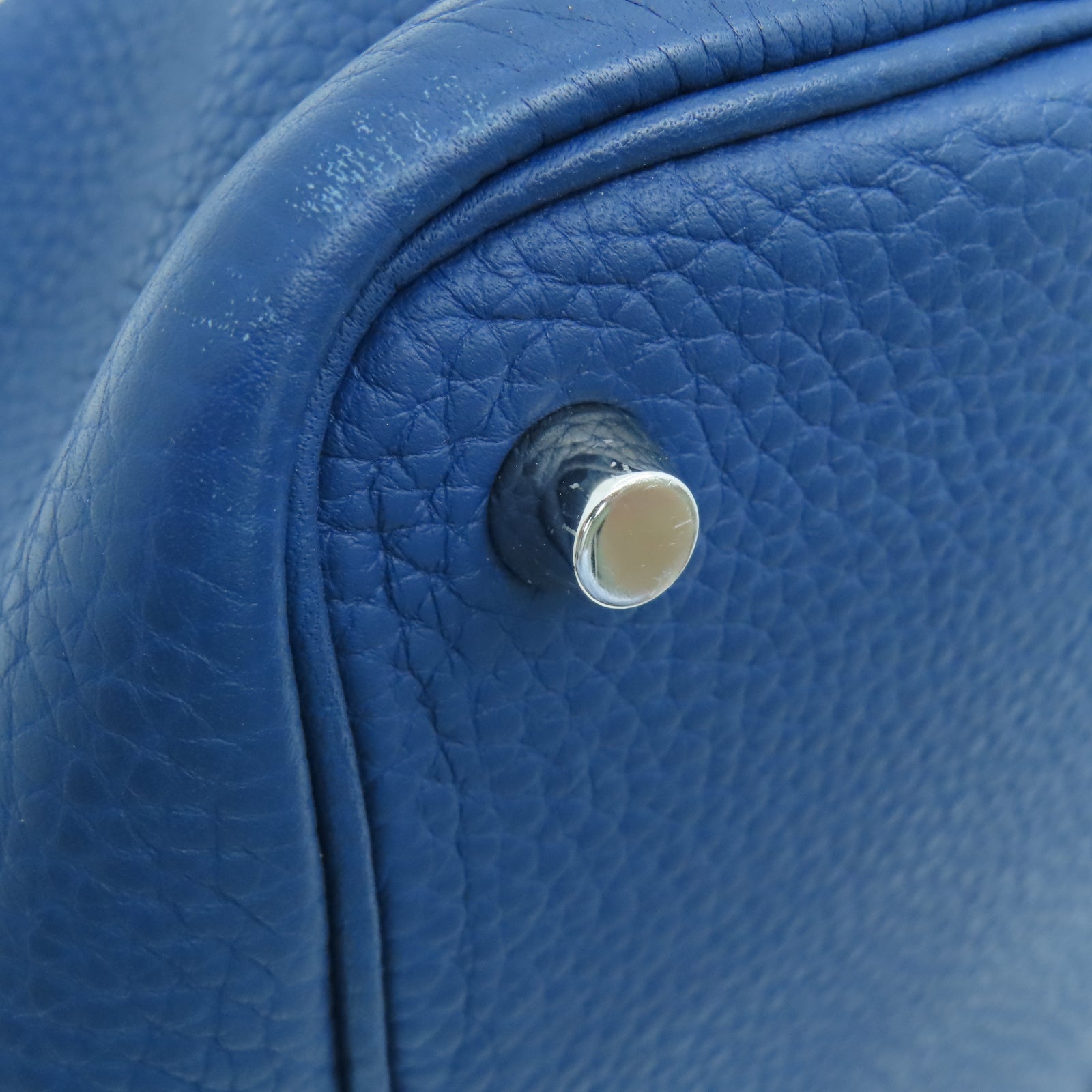 HERMES Taurillon Clemence Leather Picotin PM Silver Button Handle Bag