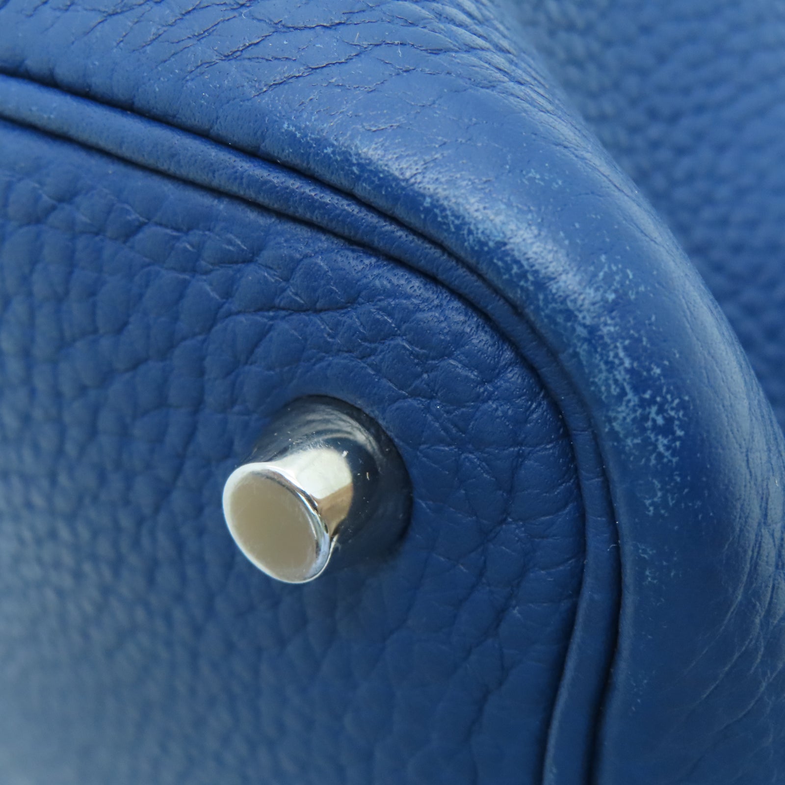 HERMES Taurillon Clemence Leather Picotin PM Silver Button Handle Bag