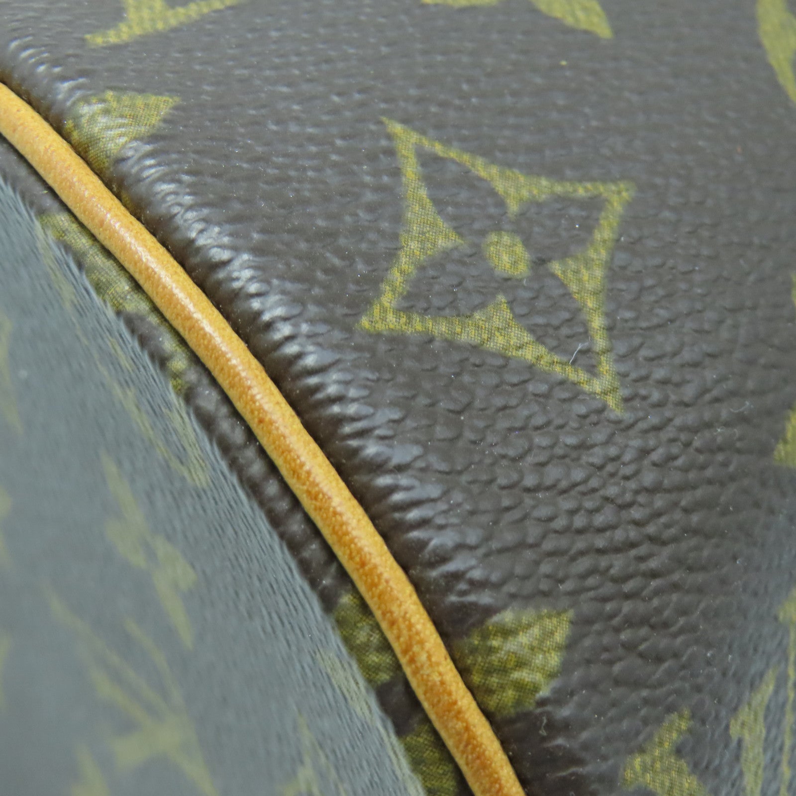 LOUIS VUITTON Monogram Papillon PM gold buckle handle bag brown