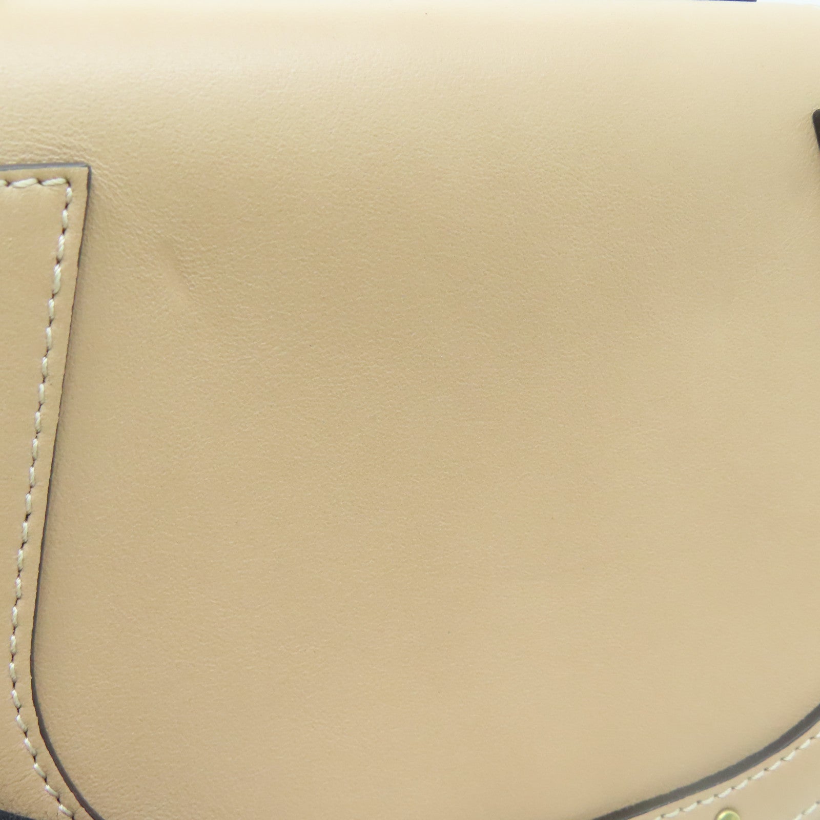 Chloe 牛皮/麂皮皮革Shoulder Bag金扣肩背袋米色