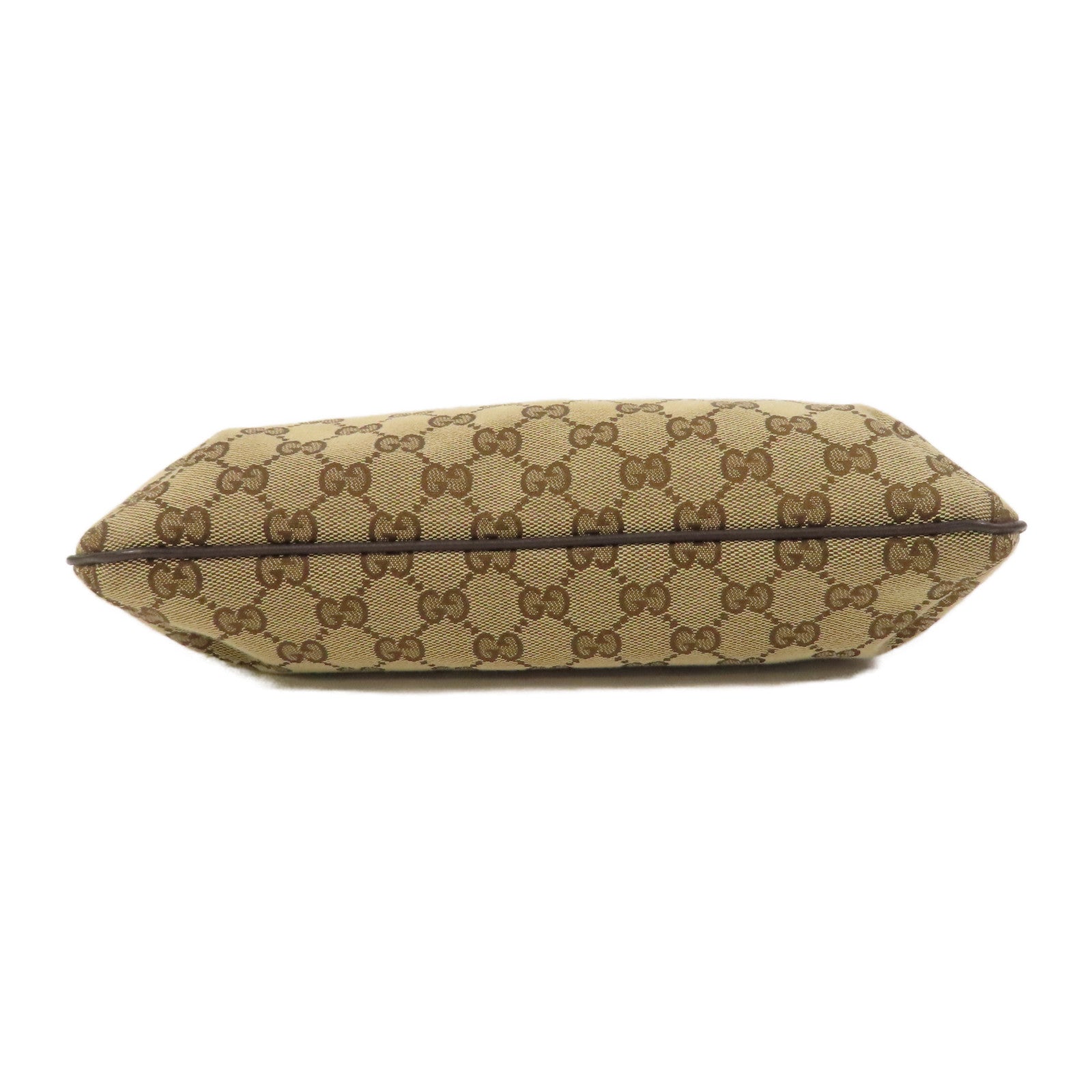 GUCCI 帆布Messenger Bag銀扣肩背袋啡色
