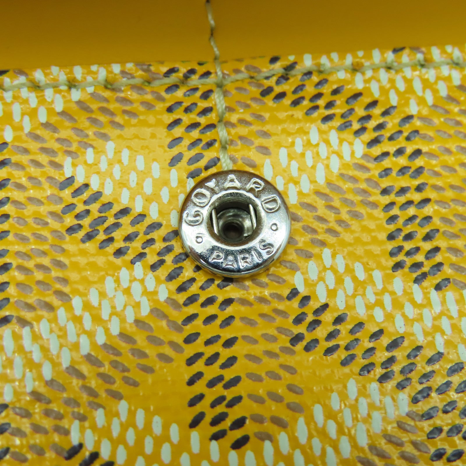 GOYARD 塗層帆布Herrribones Varennes Long Wallet銀扣長錢包黃色