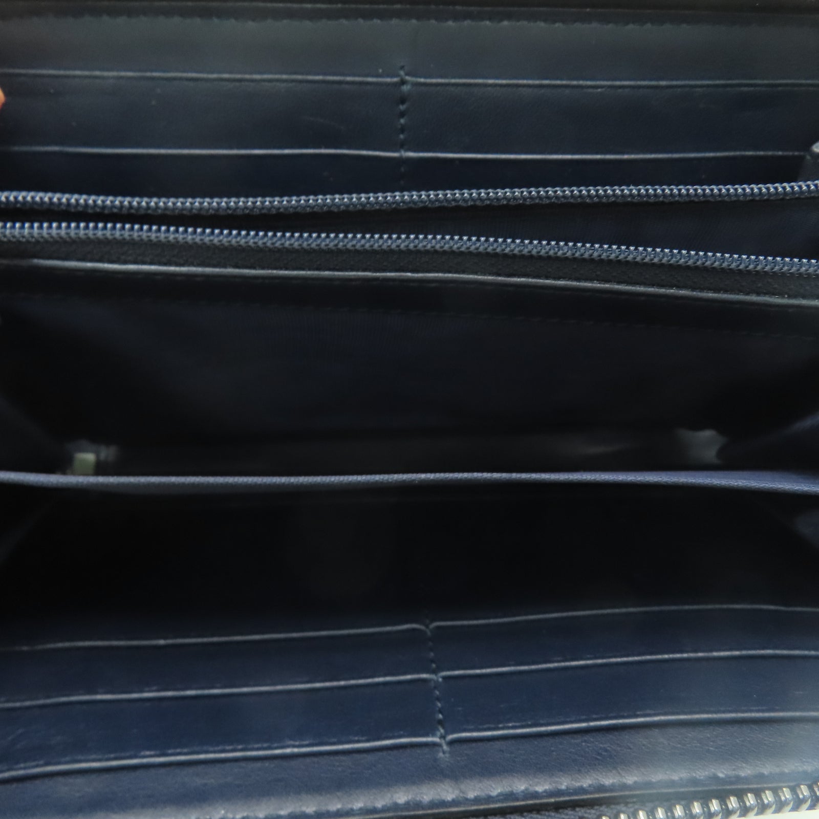 GUCCI 牛皮皮革Zipper Long Wallet銀扣拉錬長錢包藍色