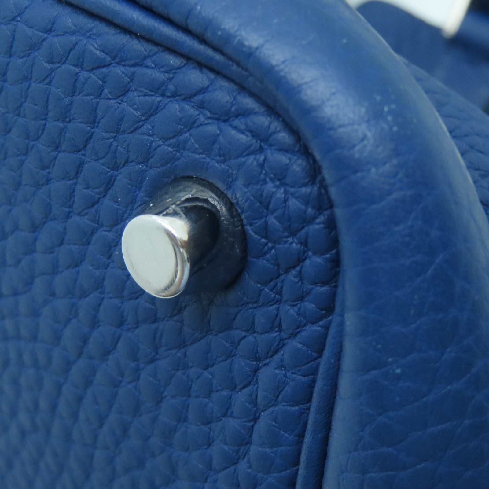 HERMES Taurillon Clemence Leather Picotin PM Silver Button Handle Bag