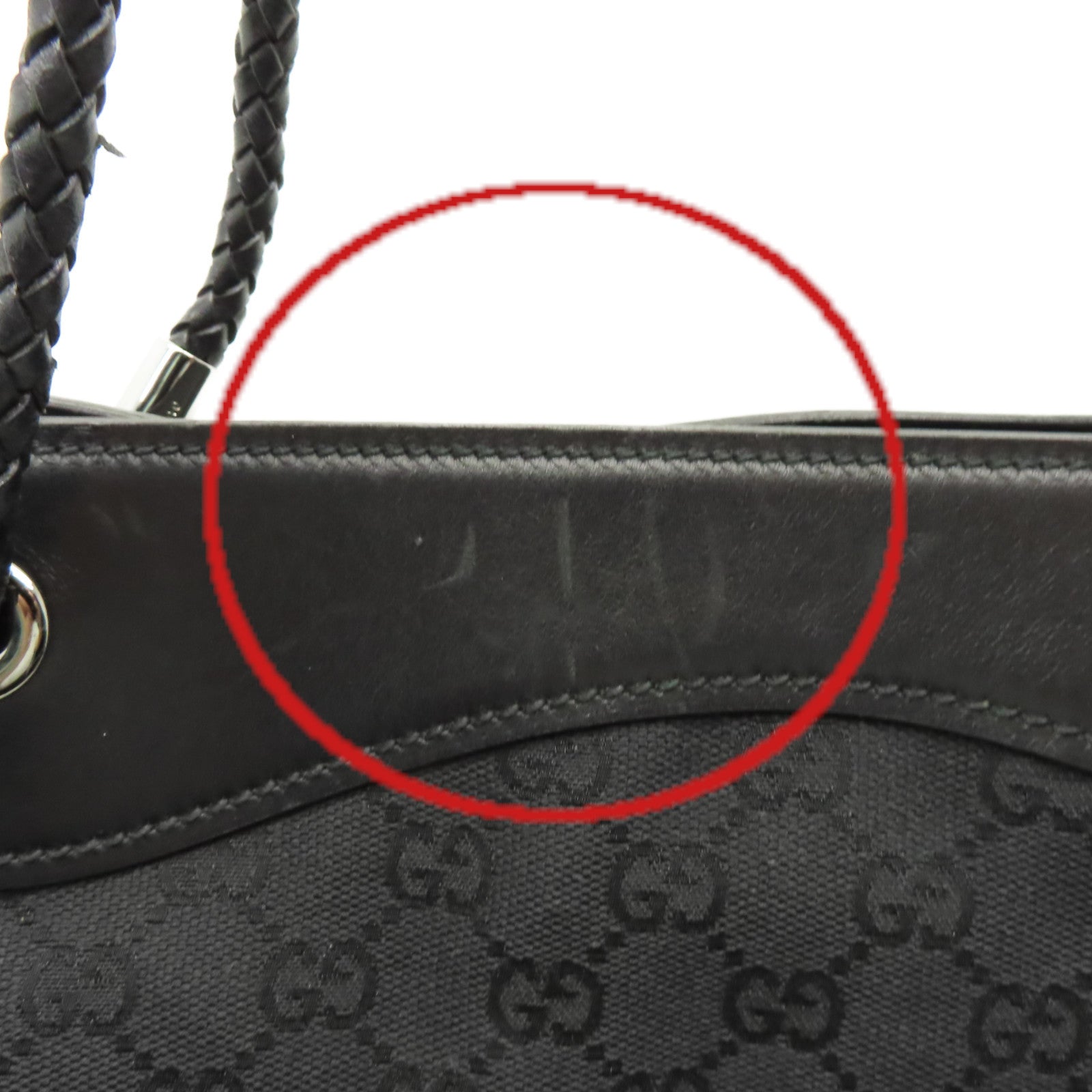 GUCCI GG帆布Shoulder Bag肩背袋黑色