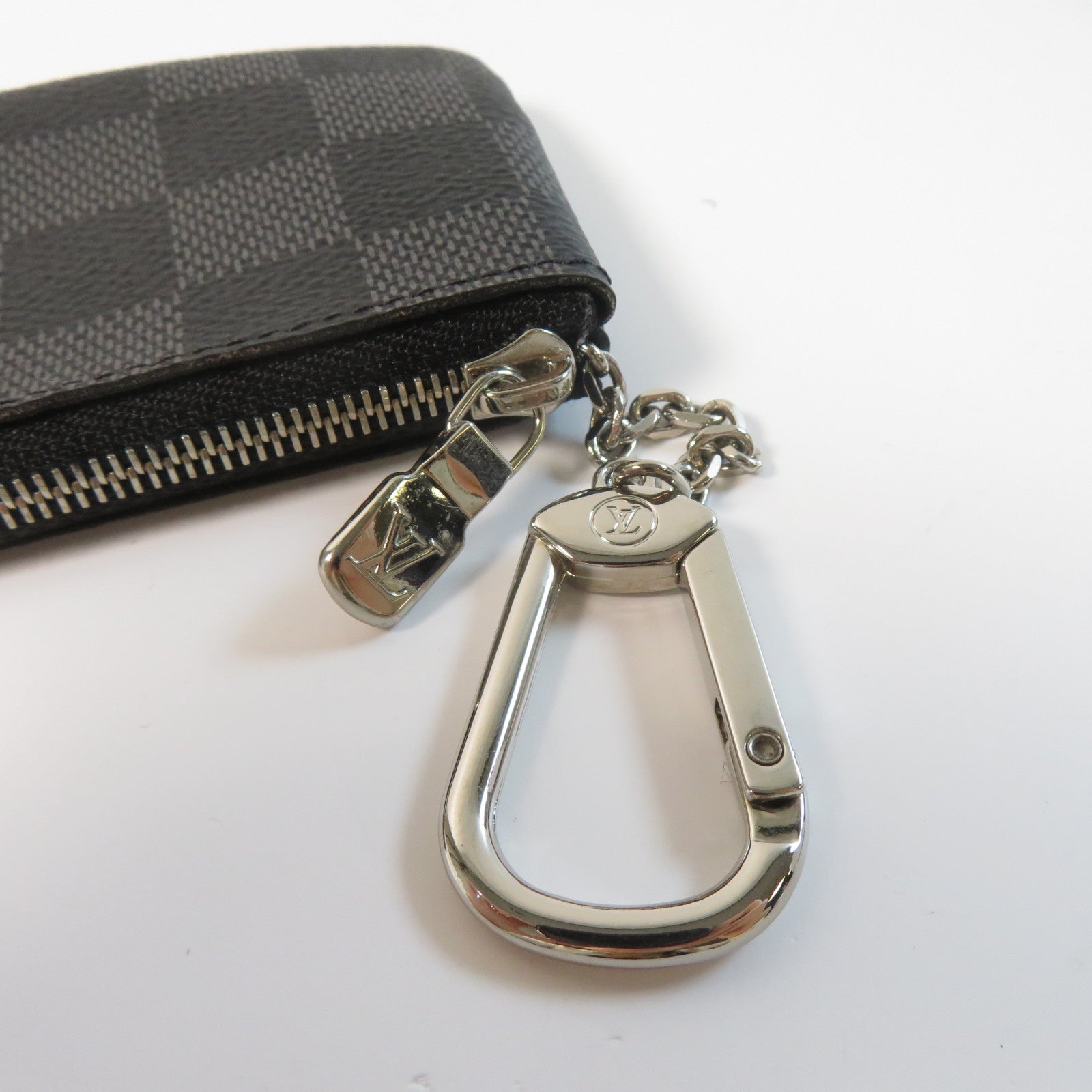 LOUIS VUITTON Damier Graphite Key Pouch銀扣鎖匙包黑色