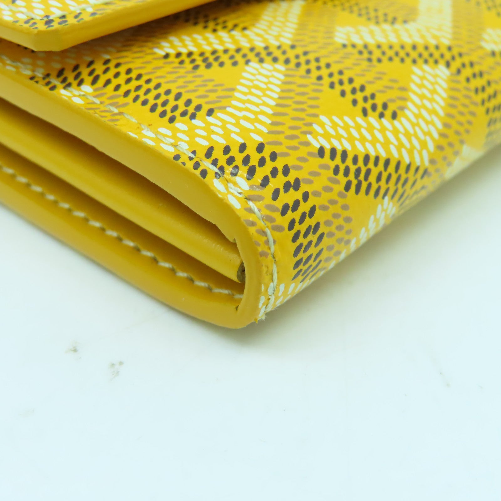 GOYARD 塗層帆布Herrribones Varennes Long Wallet銀扣長錢包黃色