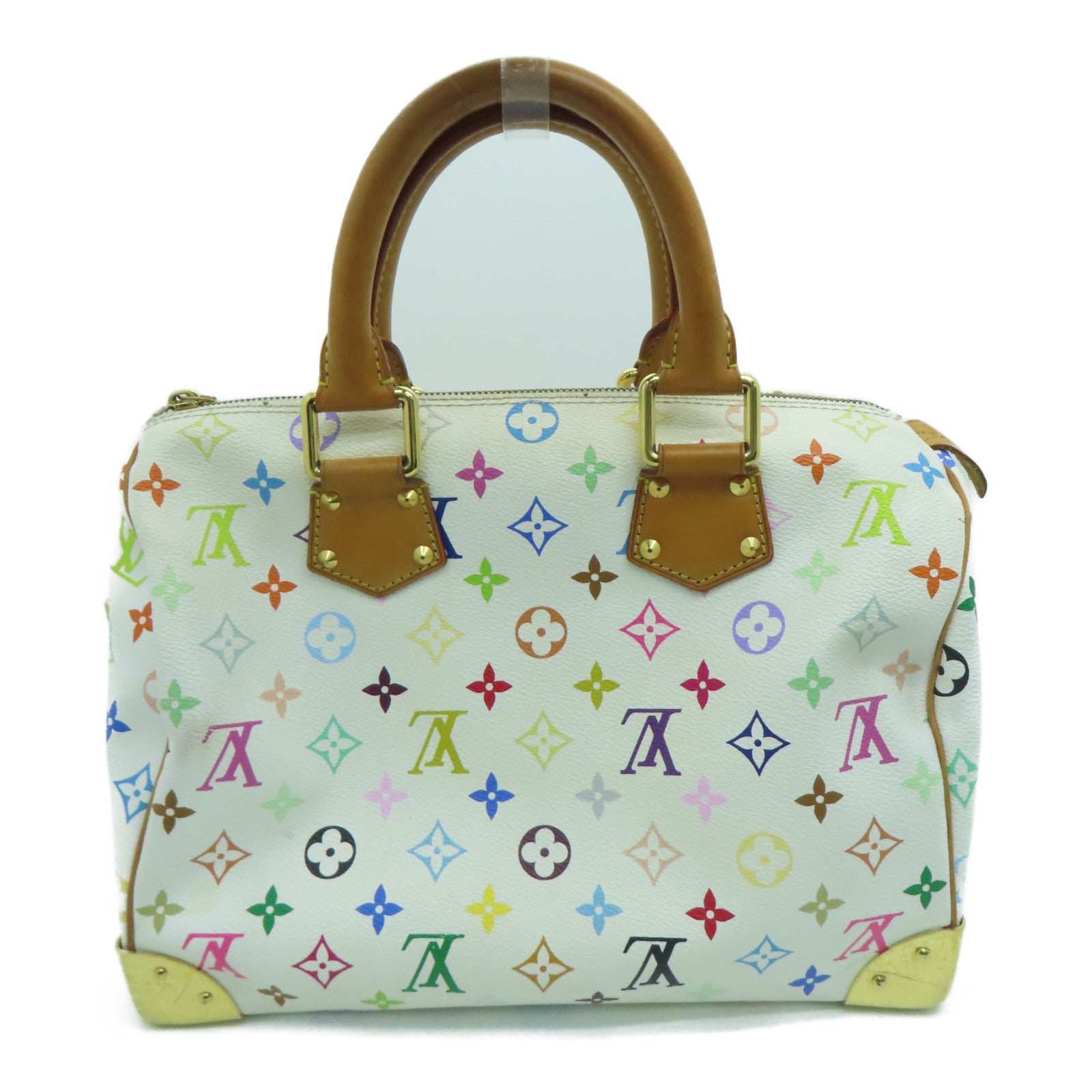LOUIS VUITTON 【激減優惠】Monogram Multicolore Speedy 30金扣手挽袋白色彩色