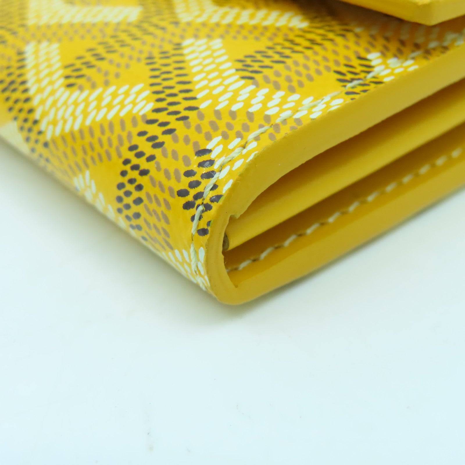 GOYARD 塗層帆布Herrribones Varennes Long Wallet銀扣長錢包黃色