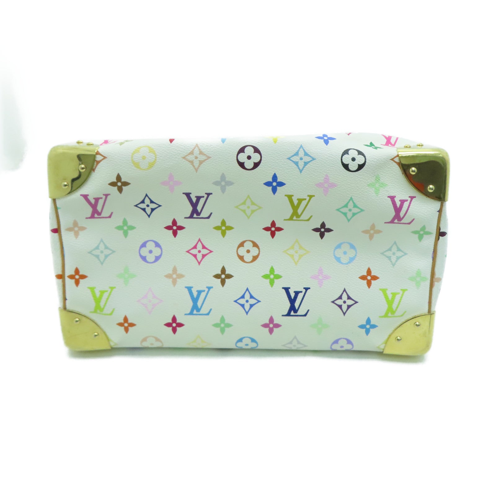 LOUIS VUITTON 【激減優惠】Monogram Multicolore Speedy 30金扣手挽袋白色彩色