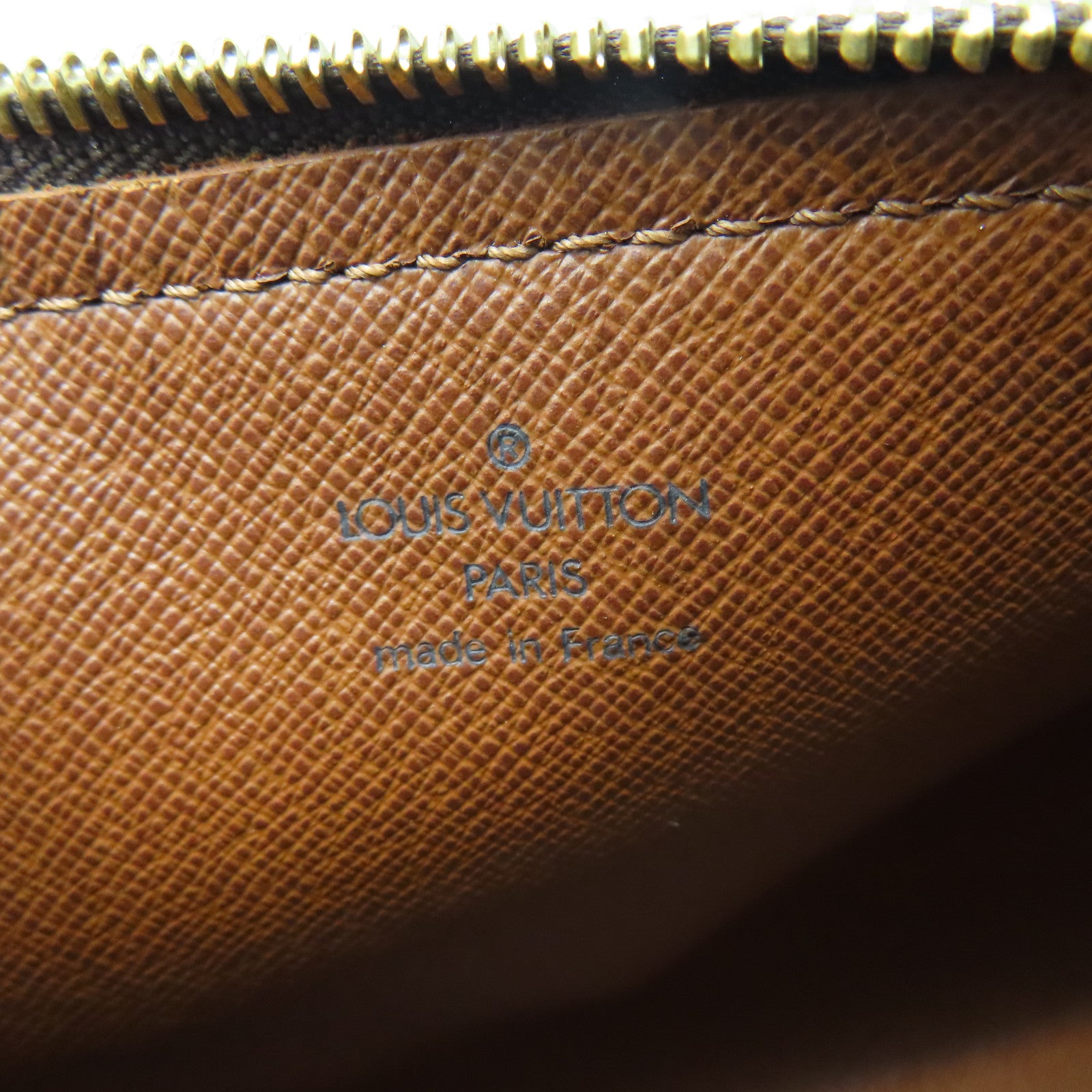 LOUIS VUITTON Monogram Papillon PM gold buckle handle bag brown