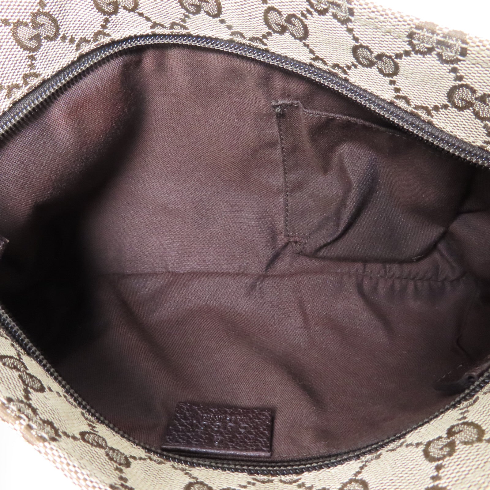 GUCCI 帆布Messenger Bag銀扣肩背袋啡色