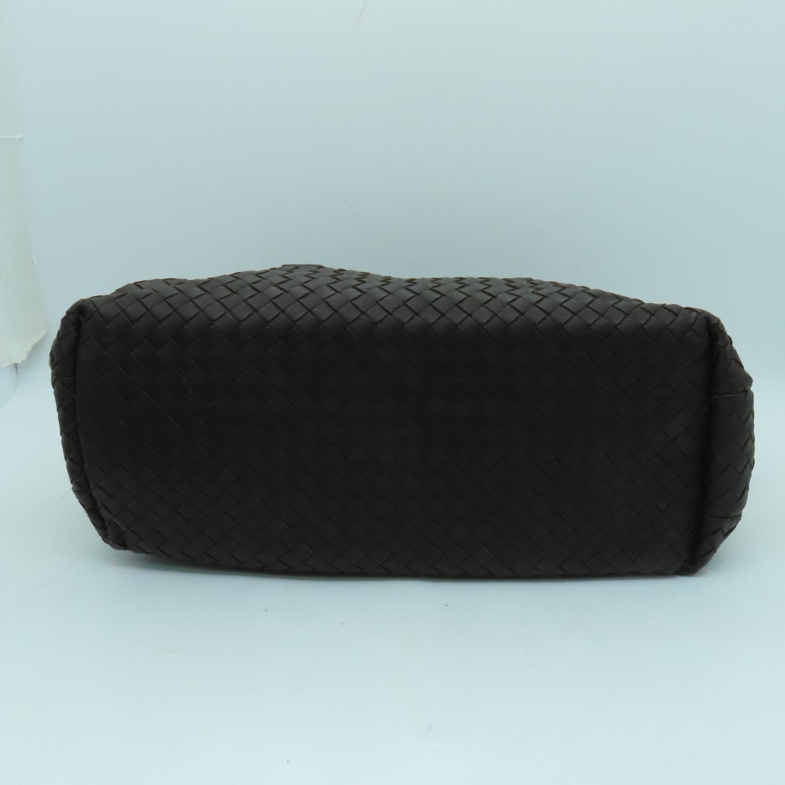 BOTTEGA VENETA 织纹皮革Hand Bag金扣手挽肩背两用袋啡色