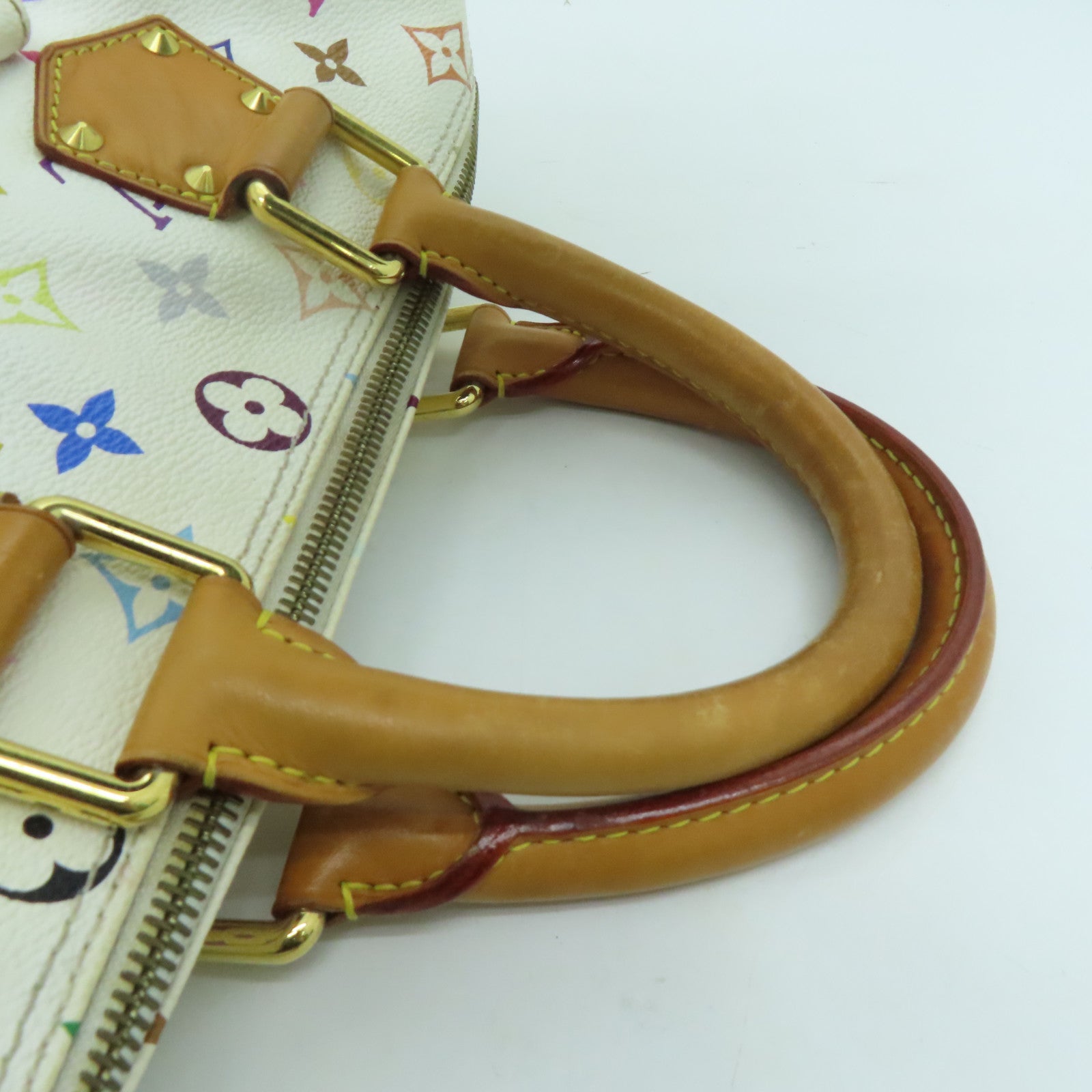 LOUIS VUITTON 【激減優惠】Monogram Multicolore Speedy 30金扣手挽袋白色彩色