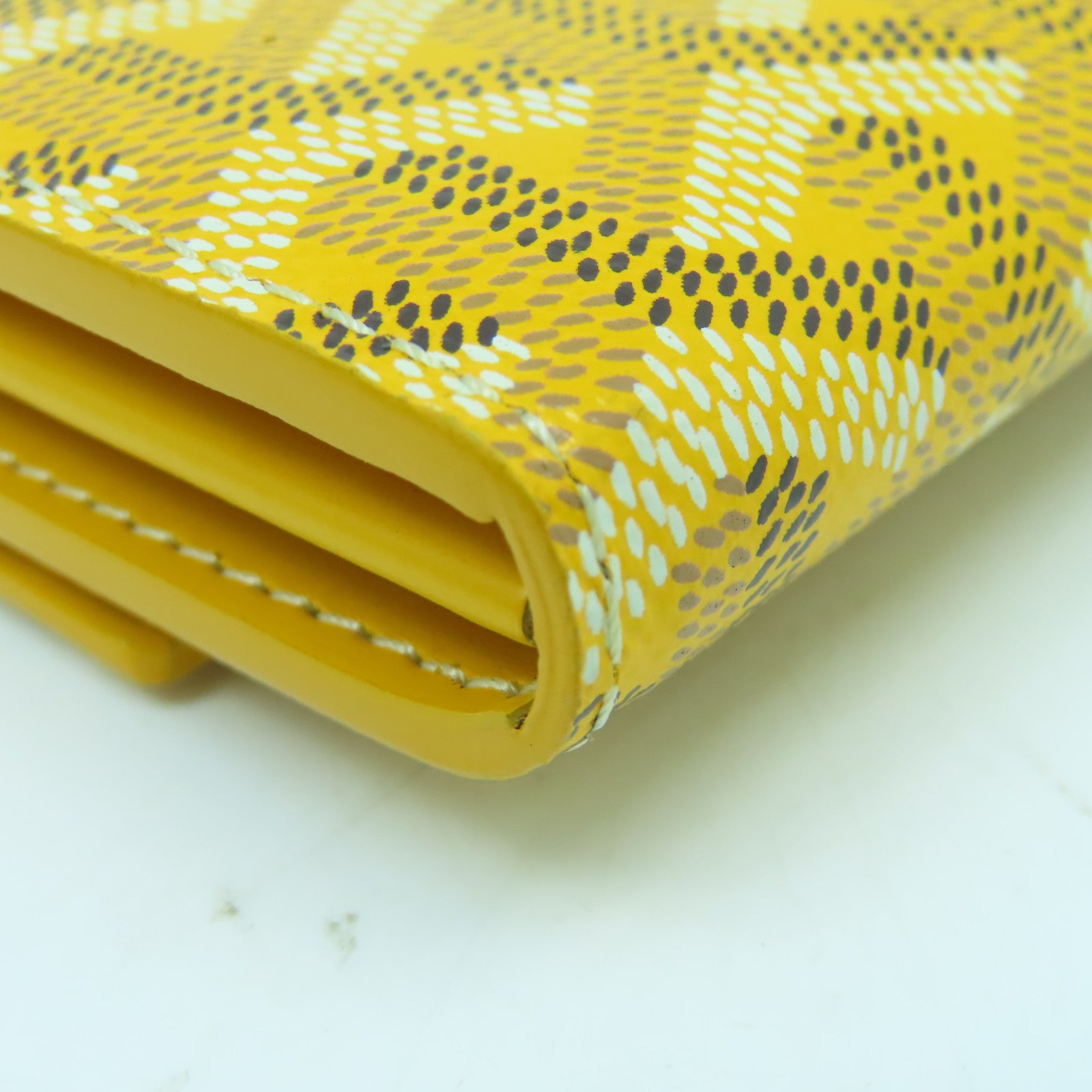 GOYARD 塗層帆布Herrribones Varennes Long Wallet銀扣長錢包黃色