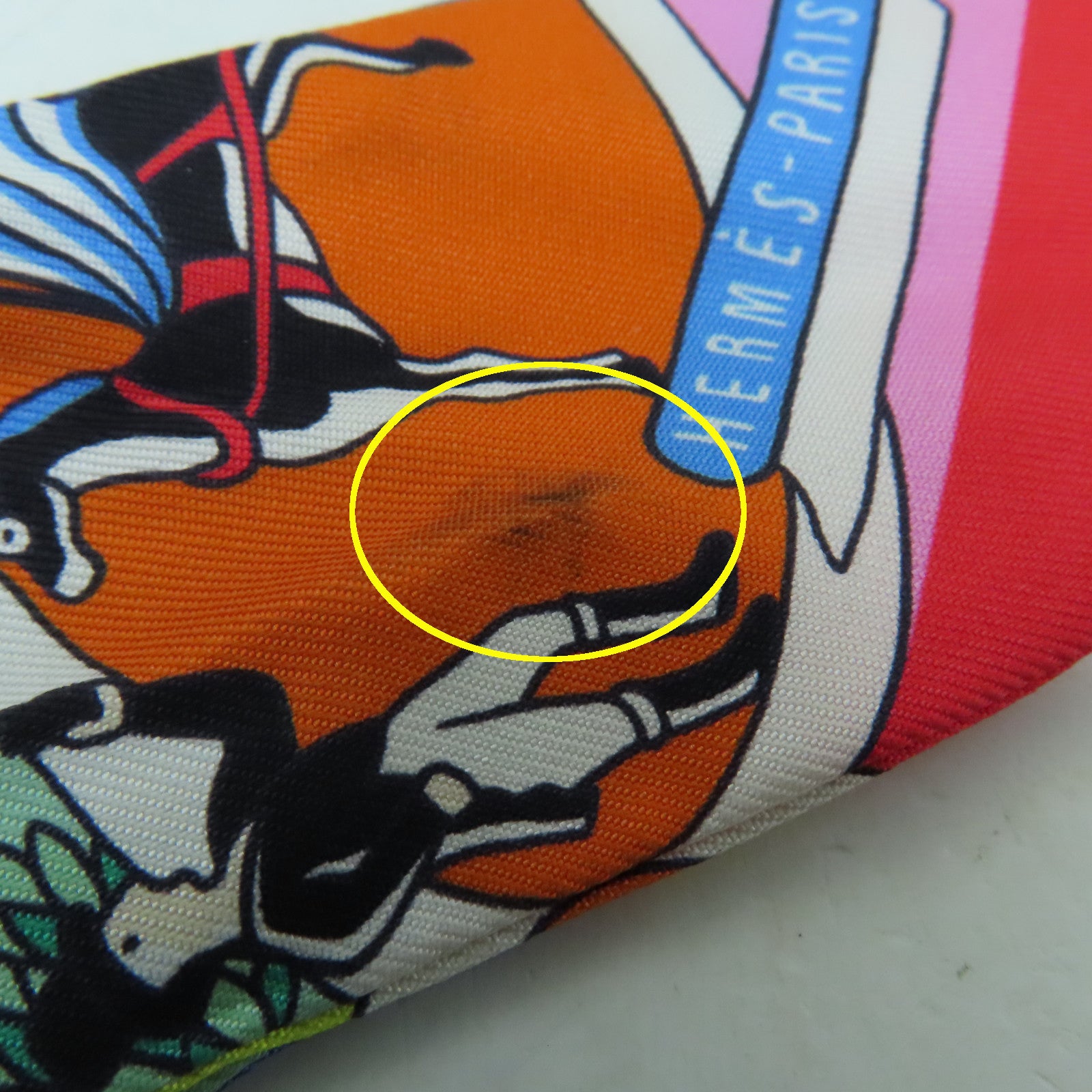 HERMES 絲質Twilly絲巾彩色