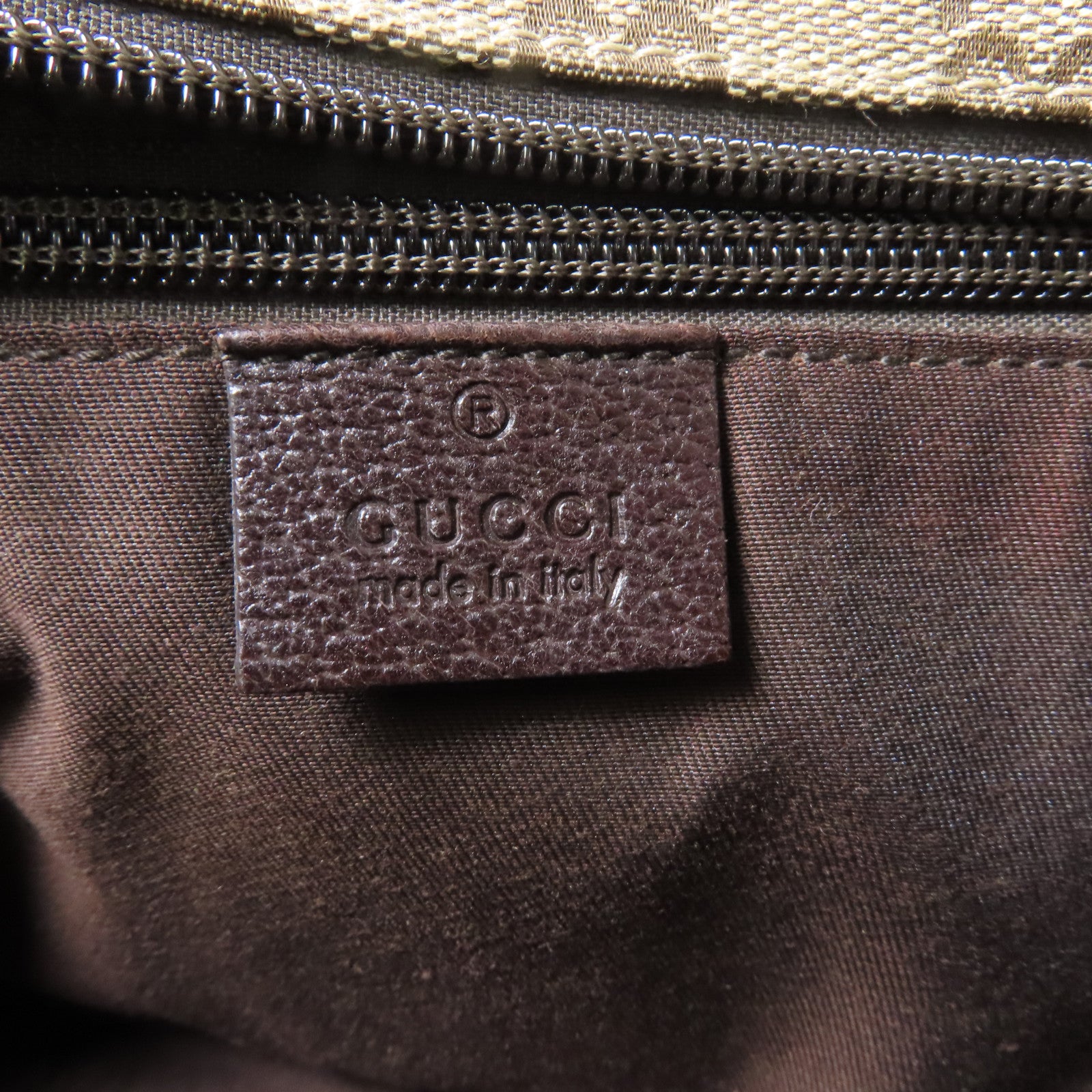 GUCCI 帆布Messenger Bag銀扣肩背袋啡色