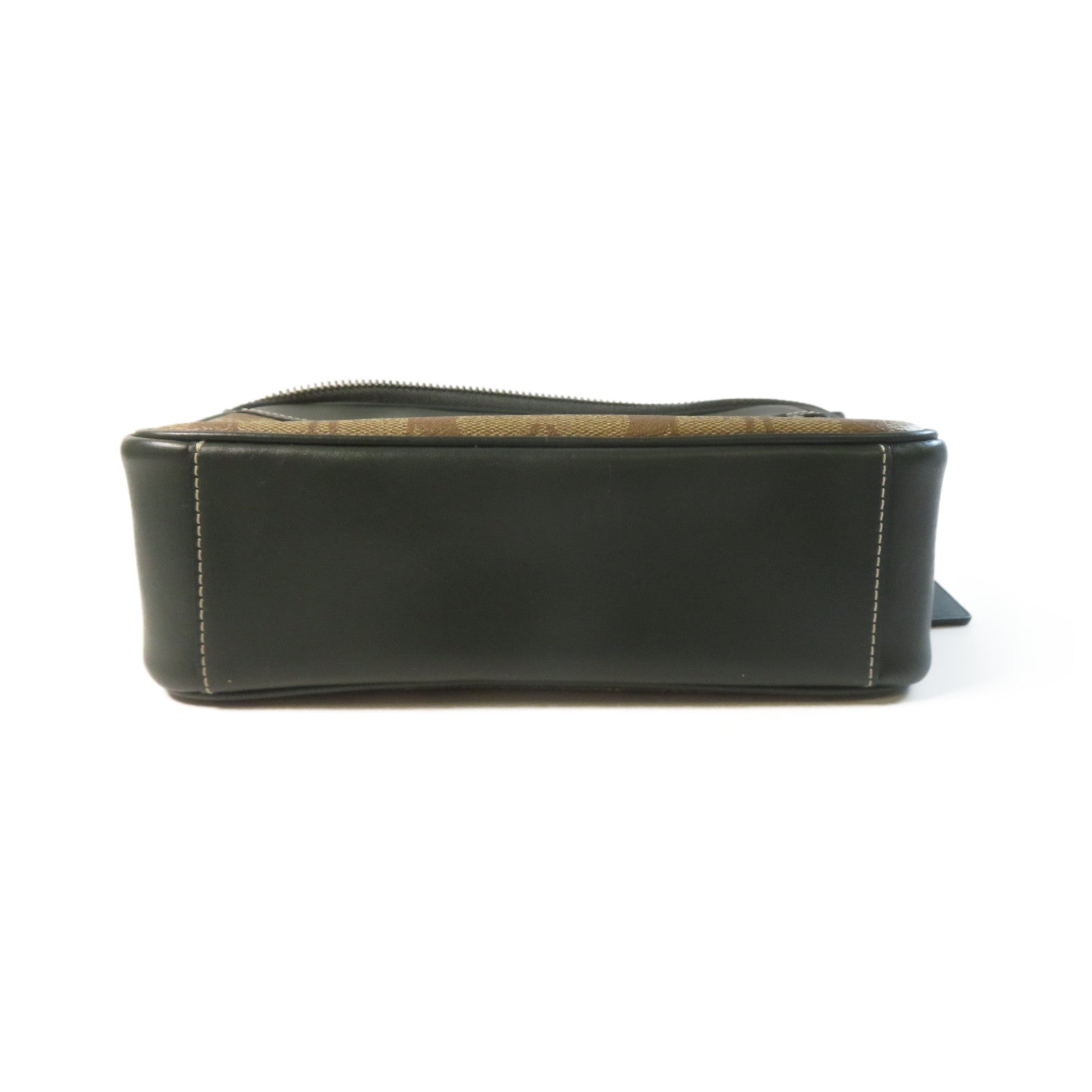 COACH PVC塗層帆布Shoulder Bag肩背袋啡色/綠色