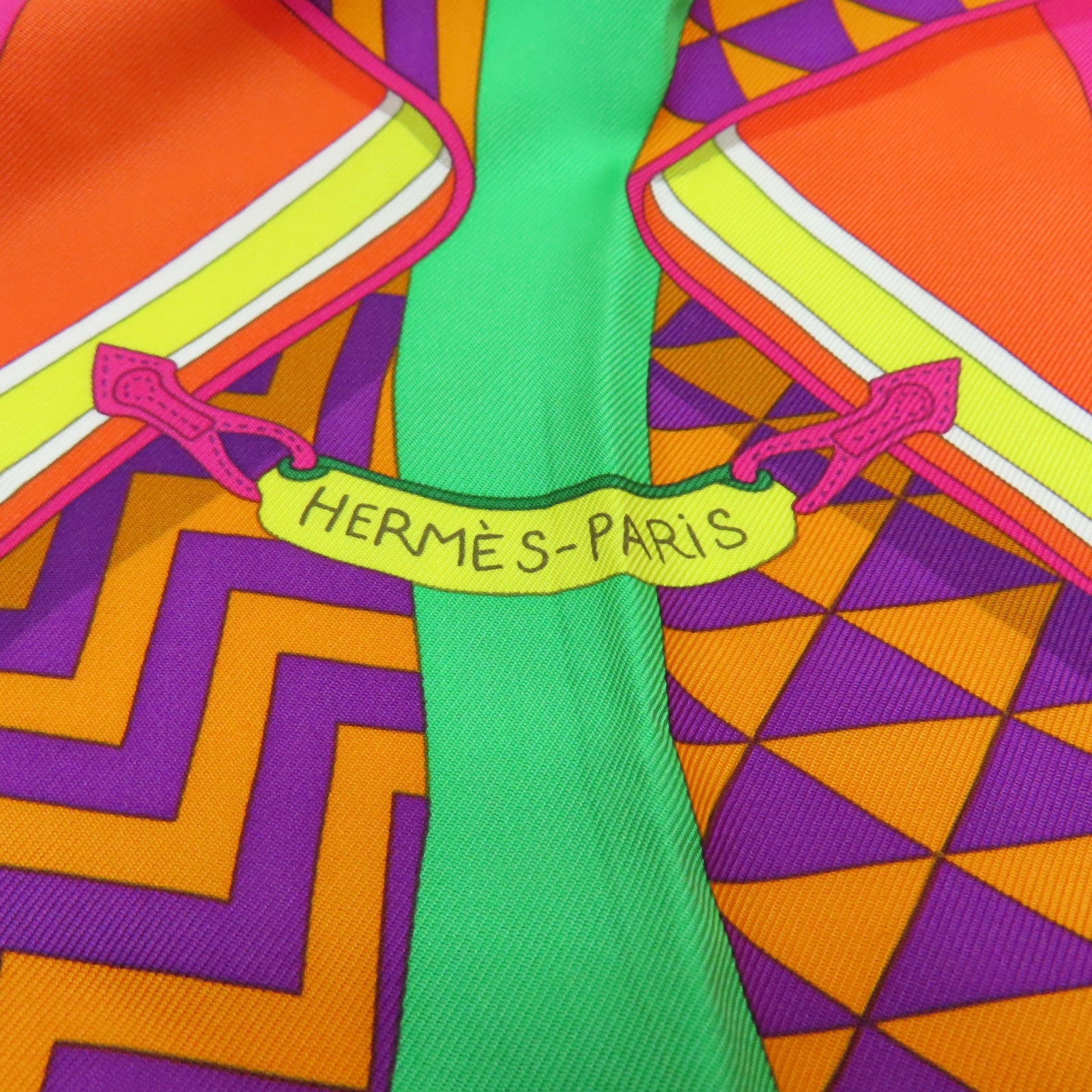 HERMES 【激減優惠】絲質Scarf 90x90絲巾橙色粉紅色彩色
