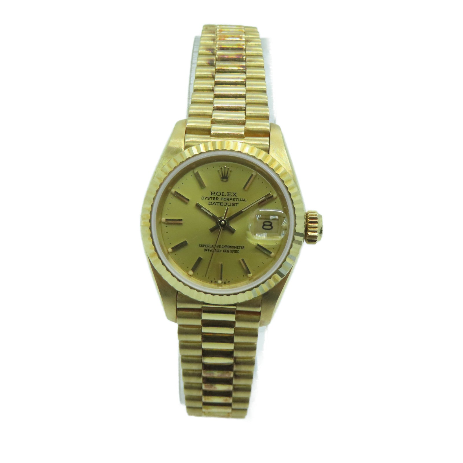 ROLEX Datejust 18K黃金/不鏽鋼手錶自動機芯金色