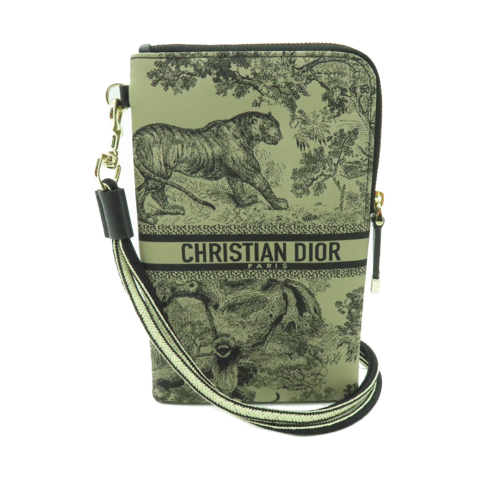 Dior 布料Travel Multifunctional Pouch金扣肩背袋米色