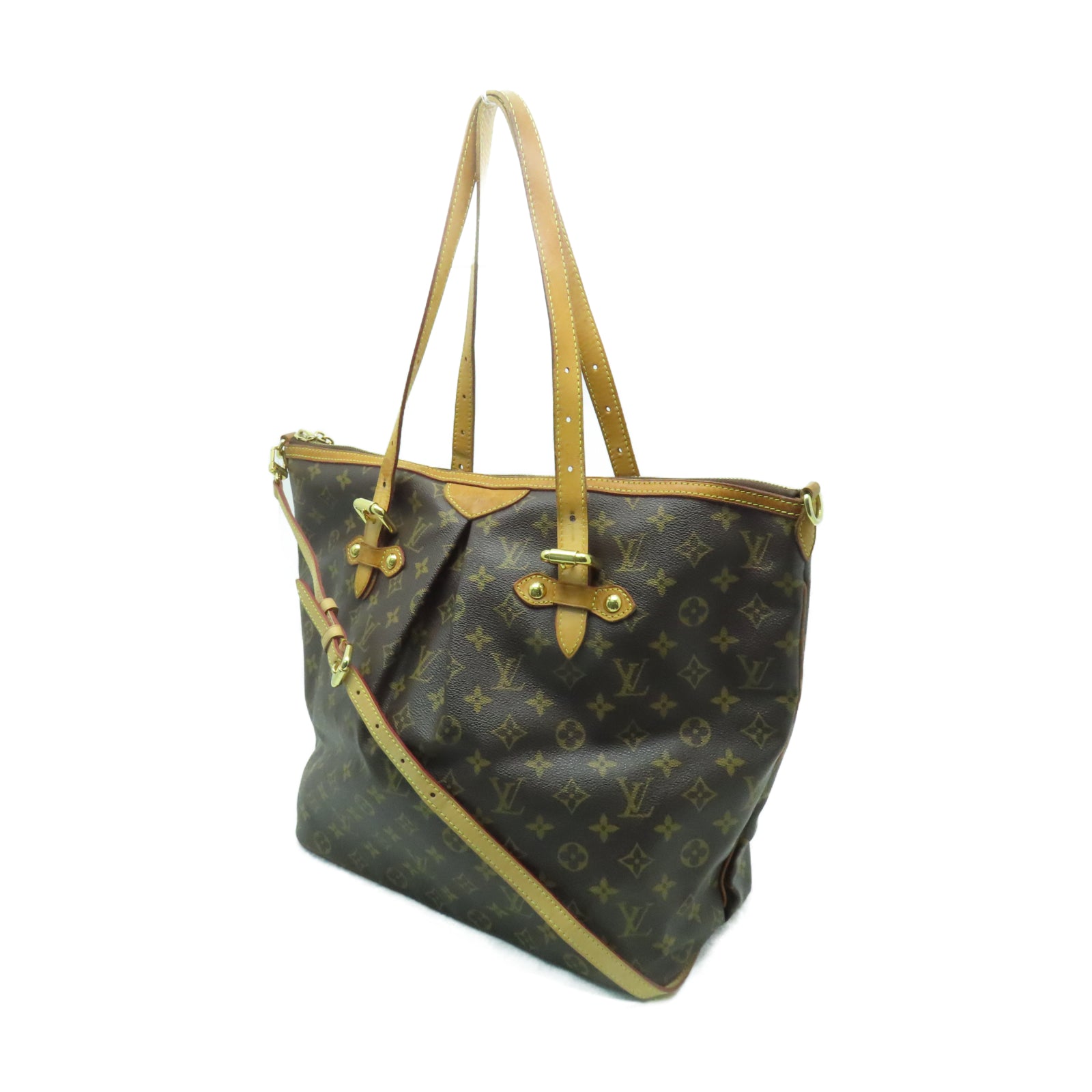LOUIS VUITTON Monogram Palermo GM金扣手挽肩背兩用袋啡色