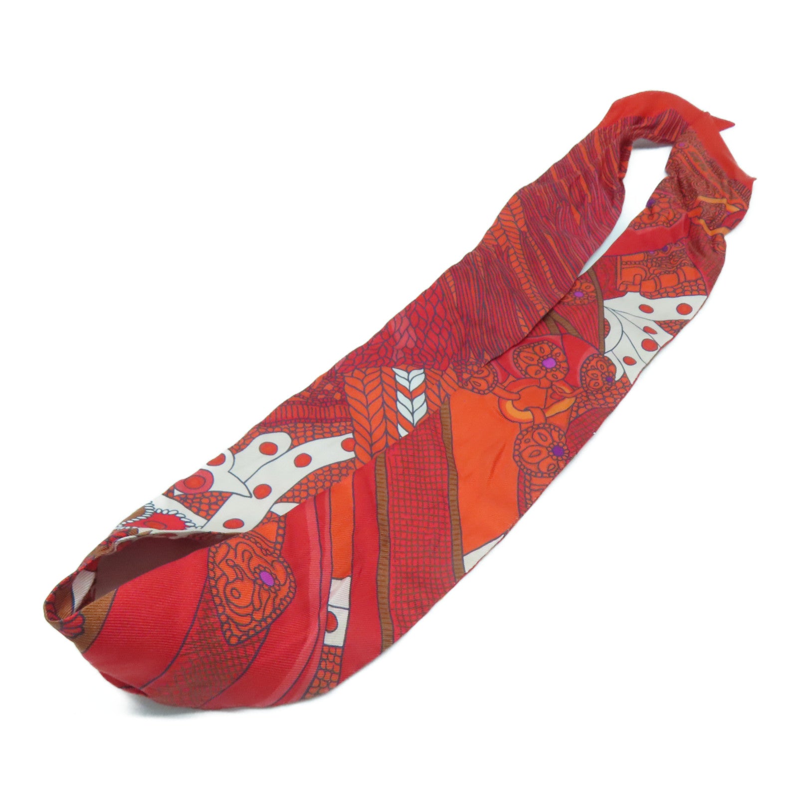HERMES Silk Twilly Scarf Red