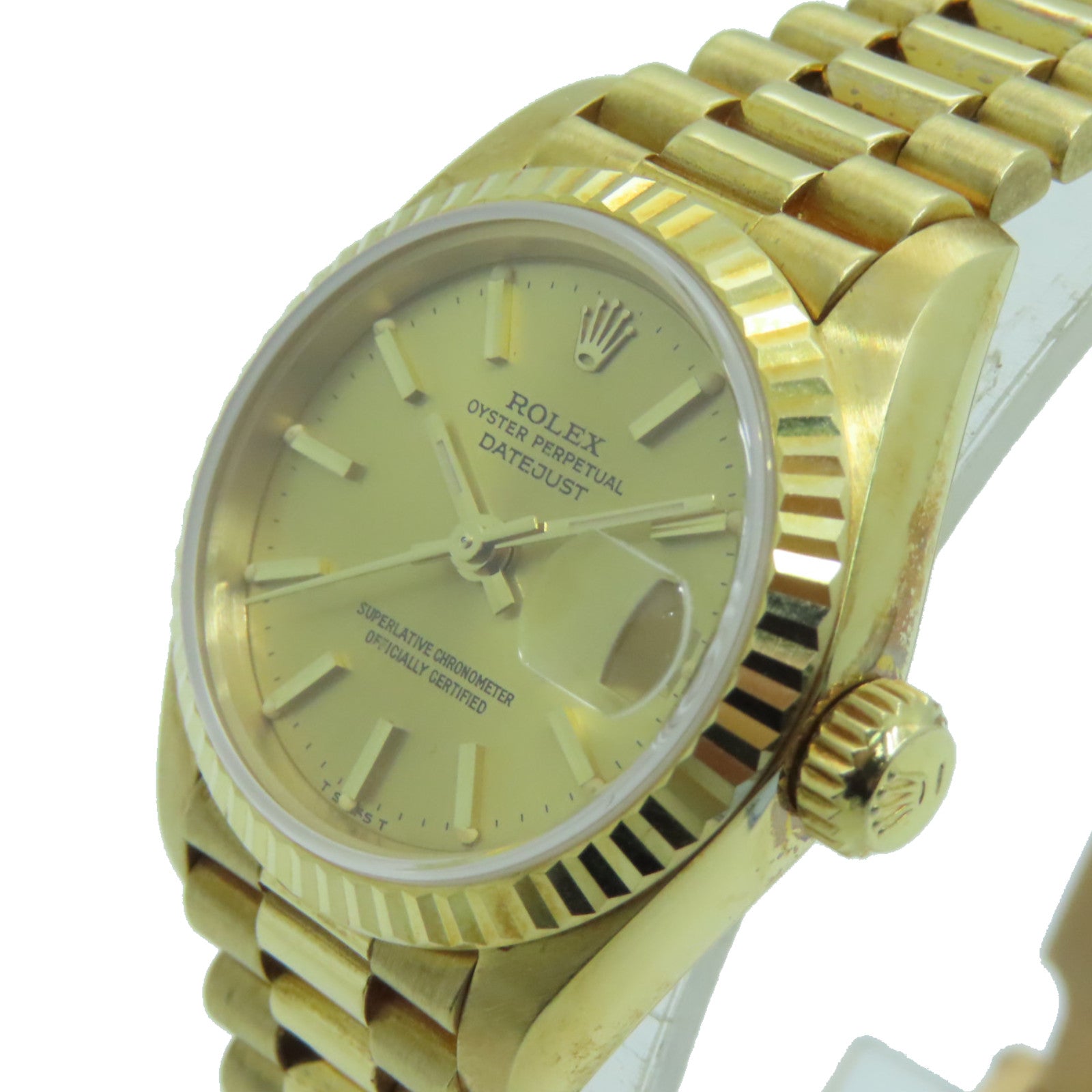 ROLEX Datejust 18K黃金/不鏽鋼手錶自動機芯金色
