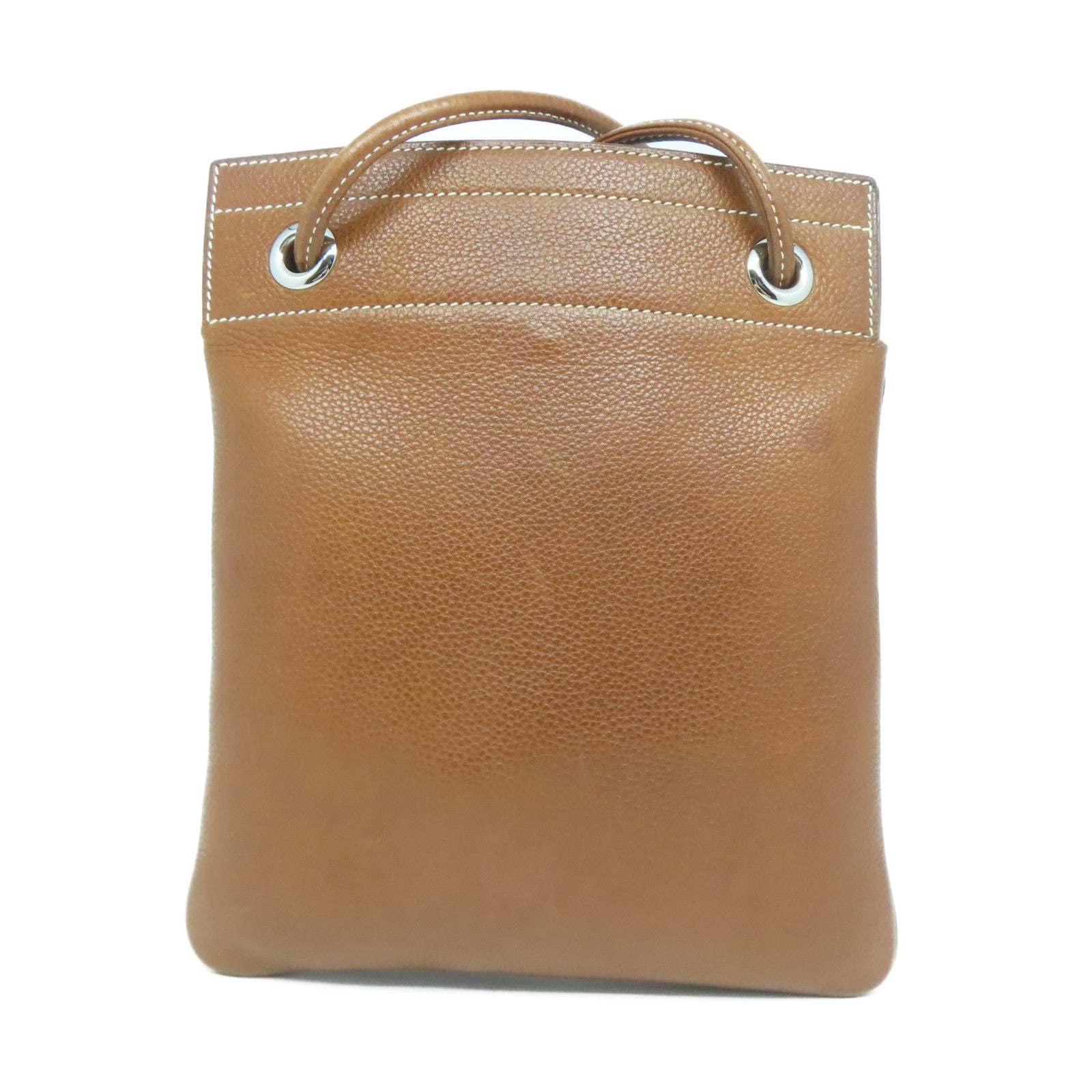 HERMES Barenia Faubourg皮革Aline Mini銀扣肩背袋啡色